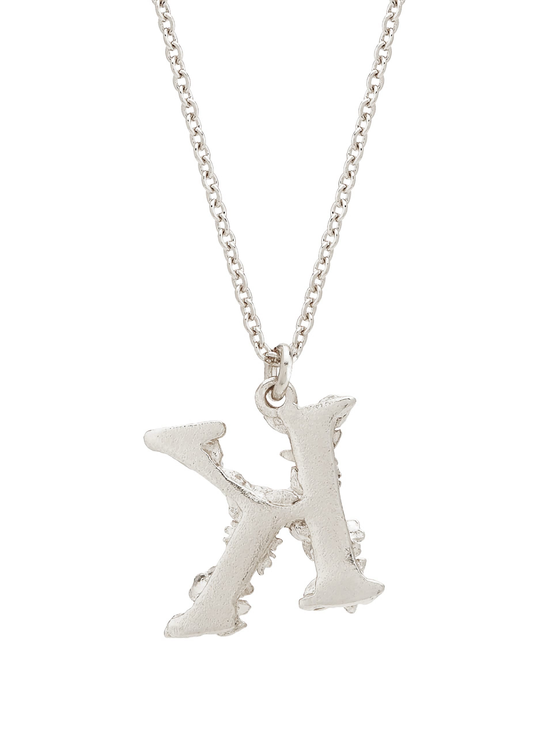 Floral Letter K Necklace - image 8 | silver