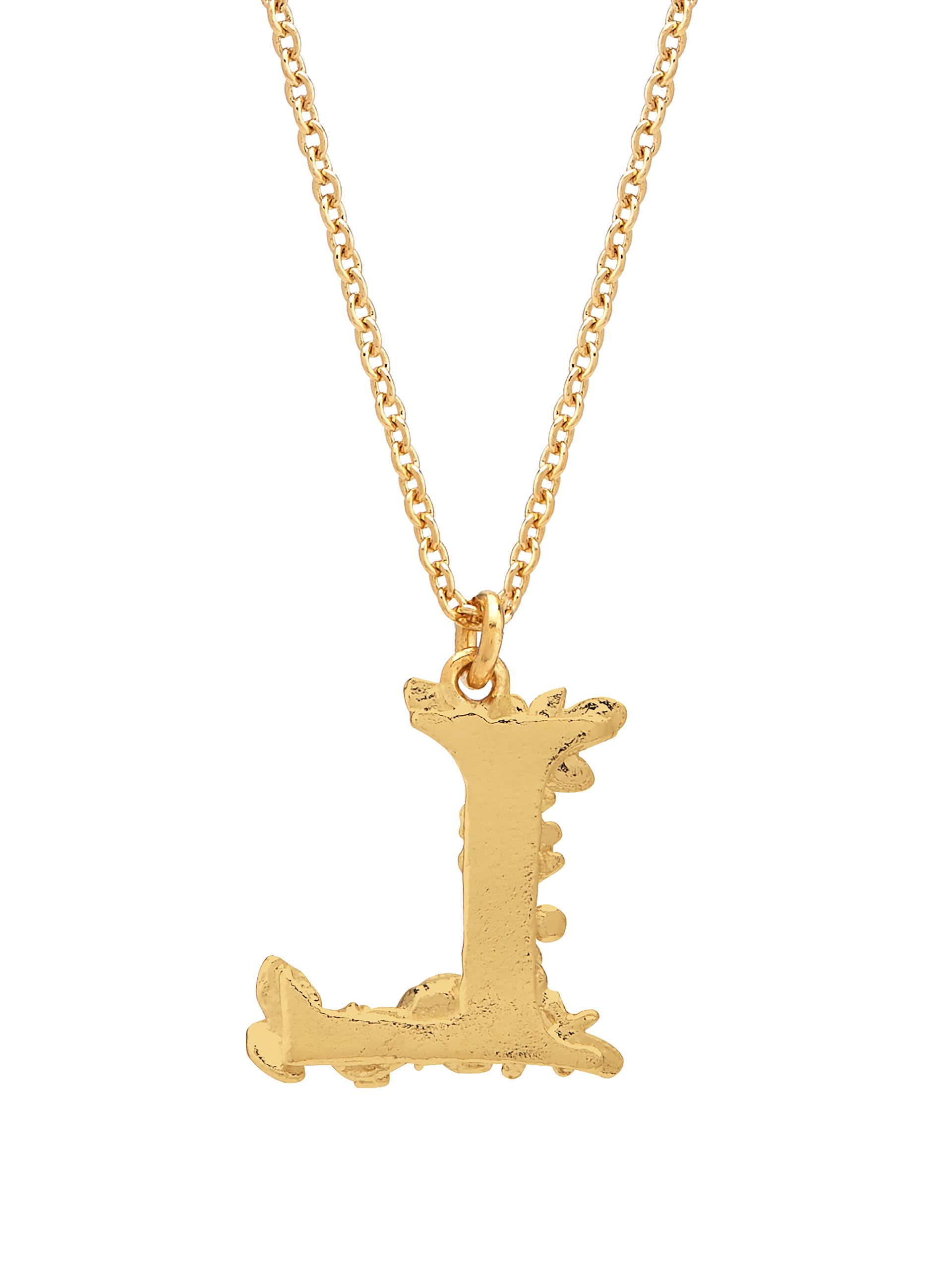 Floral Letter L Necklace - image 4 | gold plate