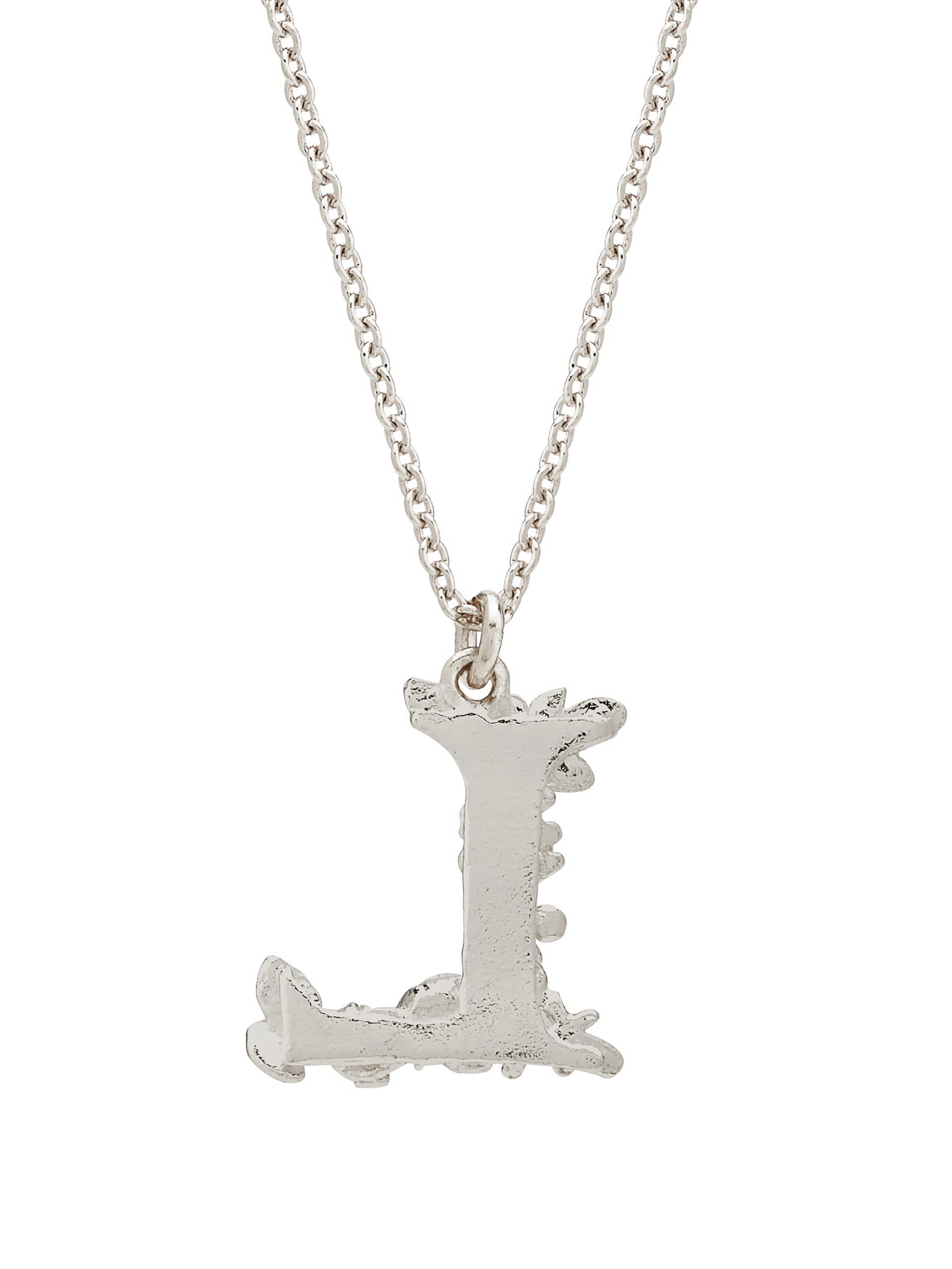 Floral Letter L Necklace - image 8 | silver