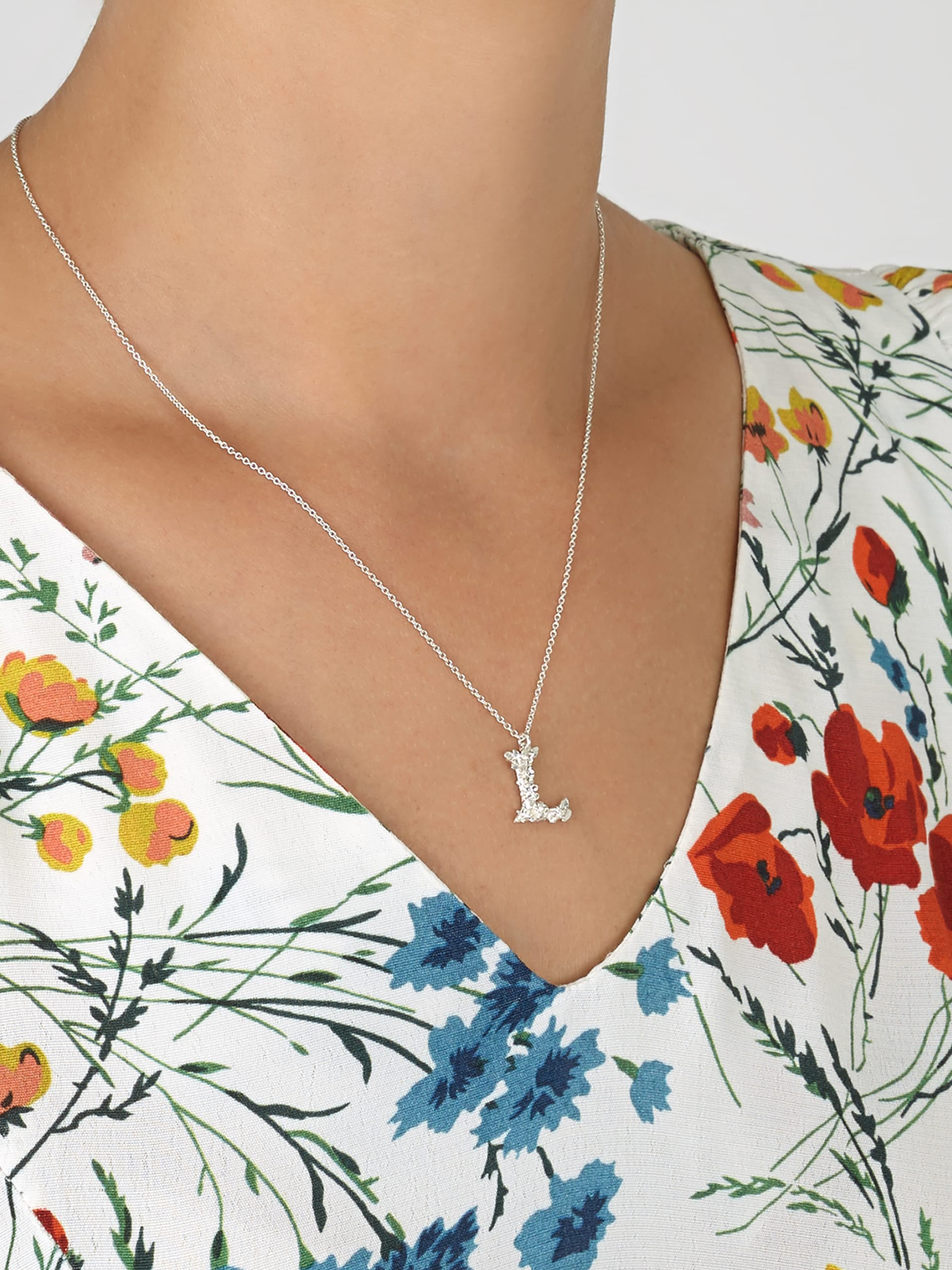Floral Letter L Necklace - image 6