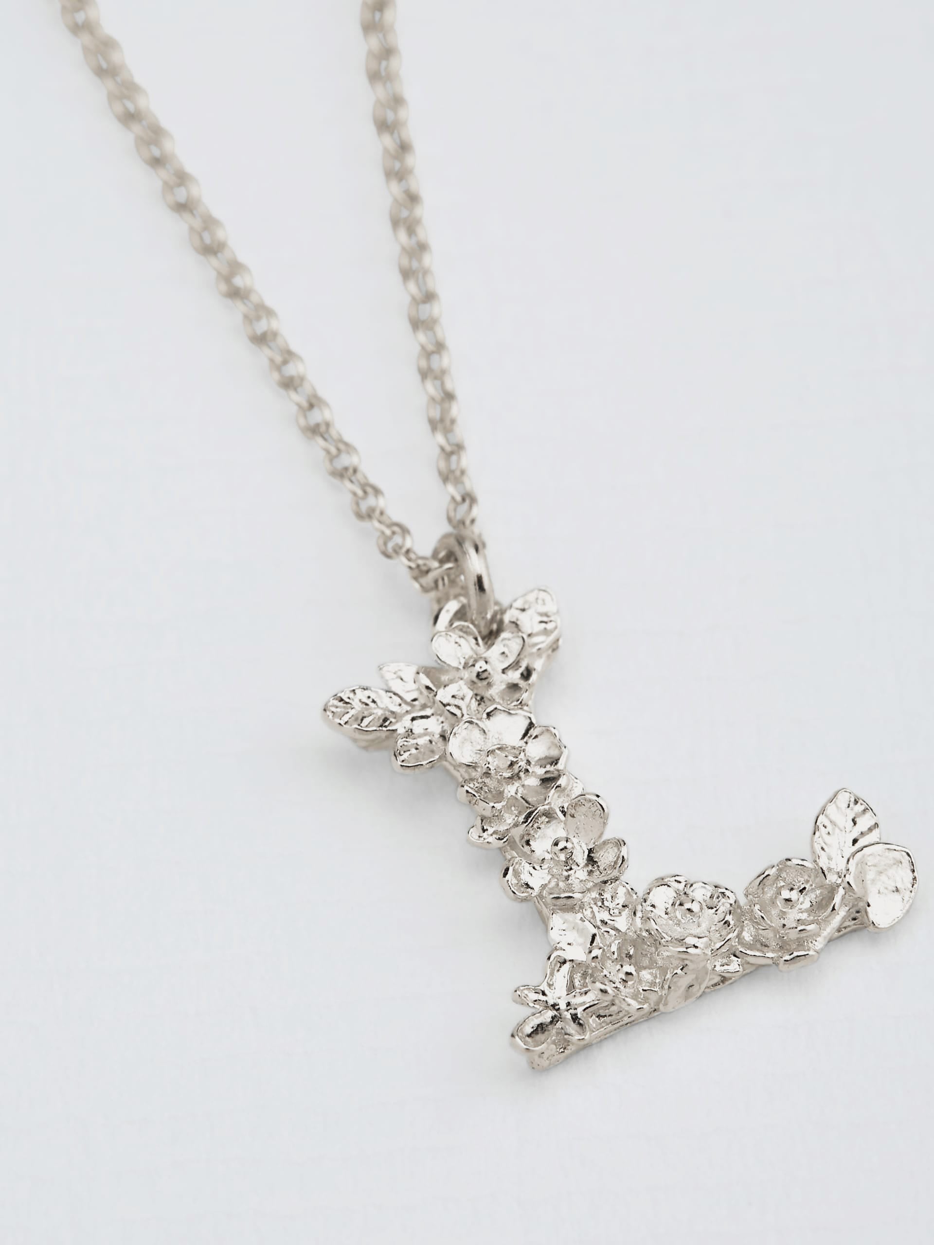 Floral Letter L Necklace - image 7 | silver