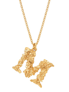 Floral Letter M Necklace