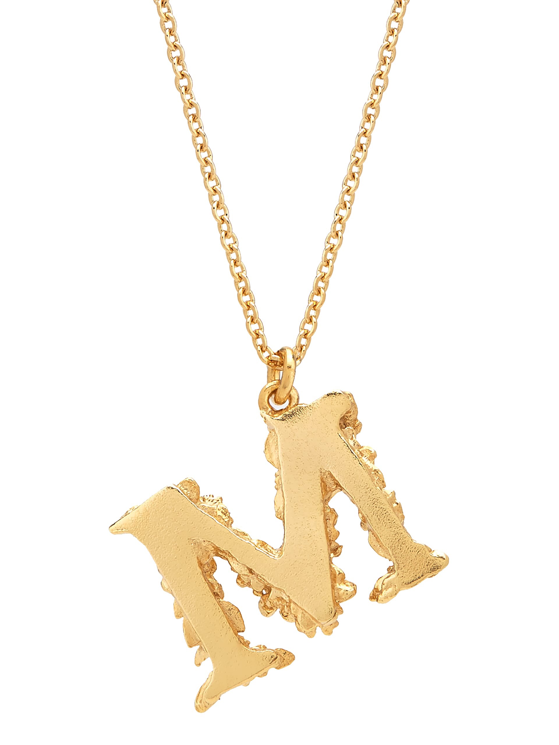 Floral Letter M Necklace - image 4 | gold plate
