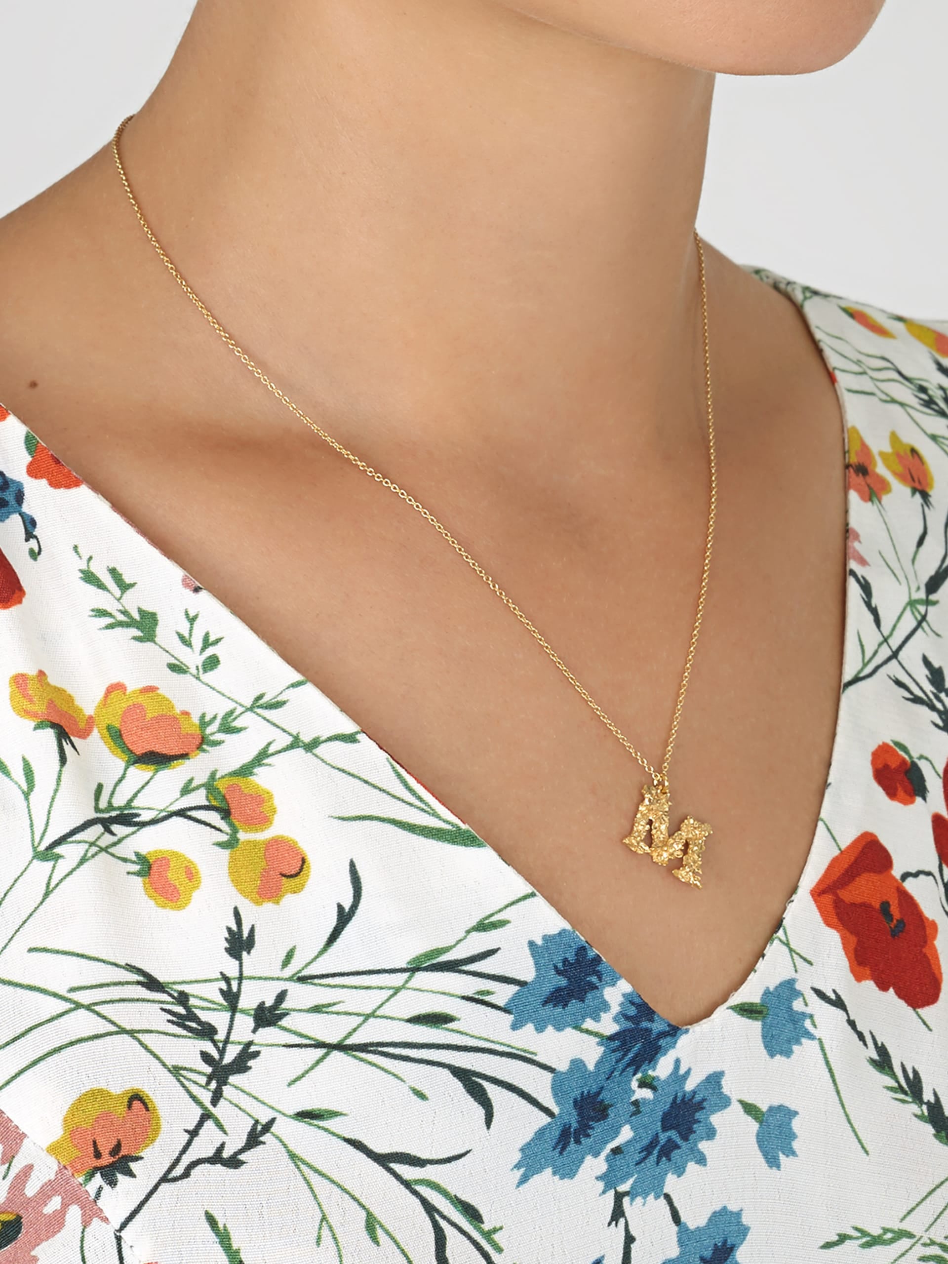 Floral Letter M Necklace - image 2