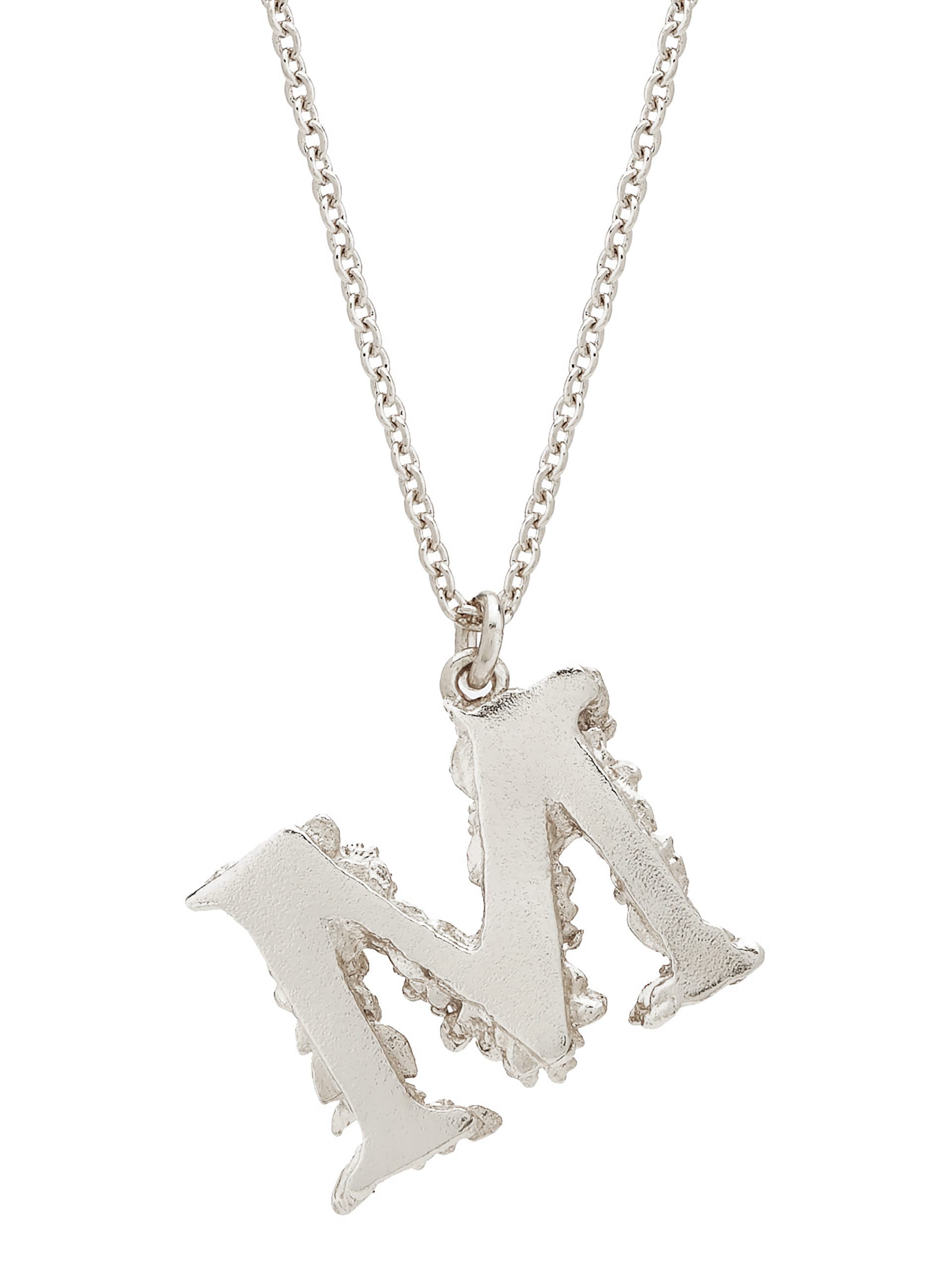 Floral Letter M Necklace - image 8 | silver