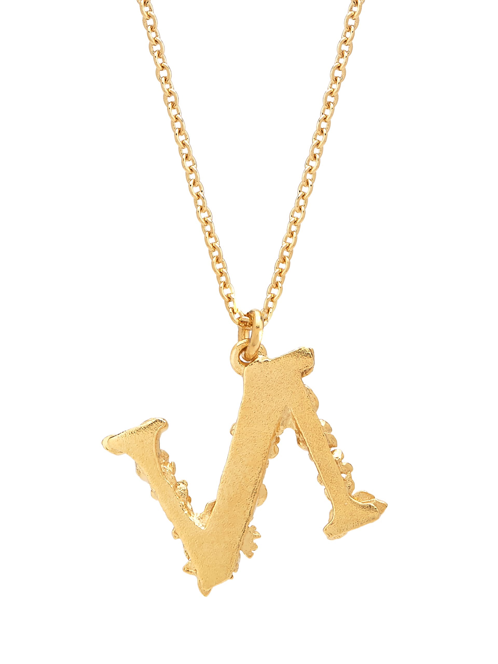 Floral Letter N Necklace - image 4 | gold plate