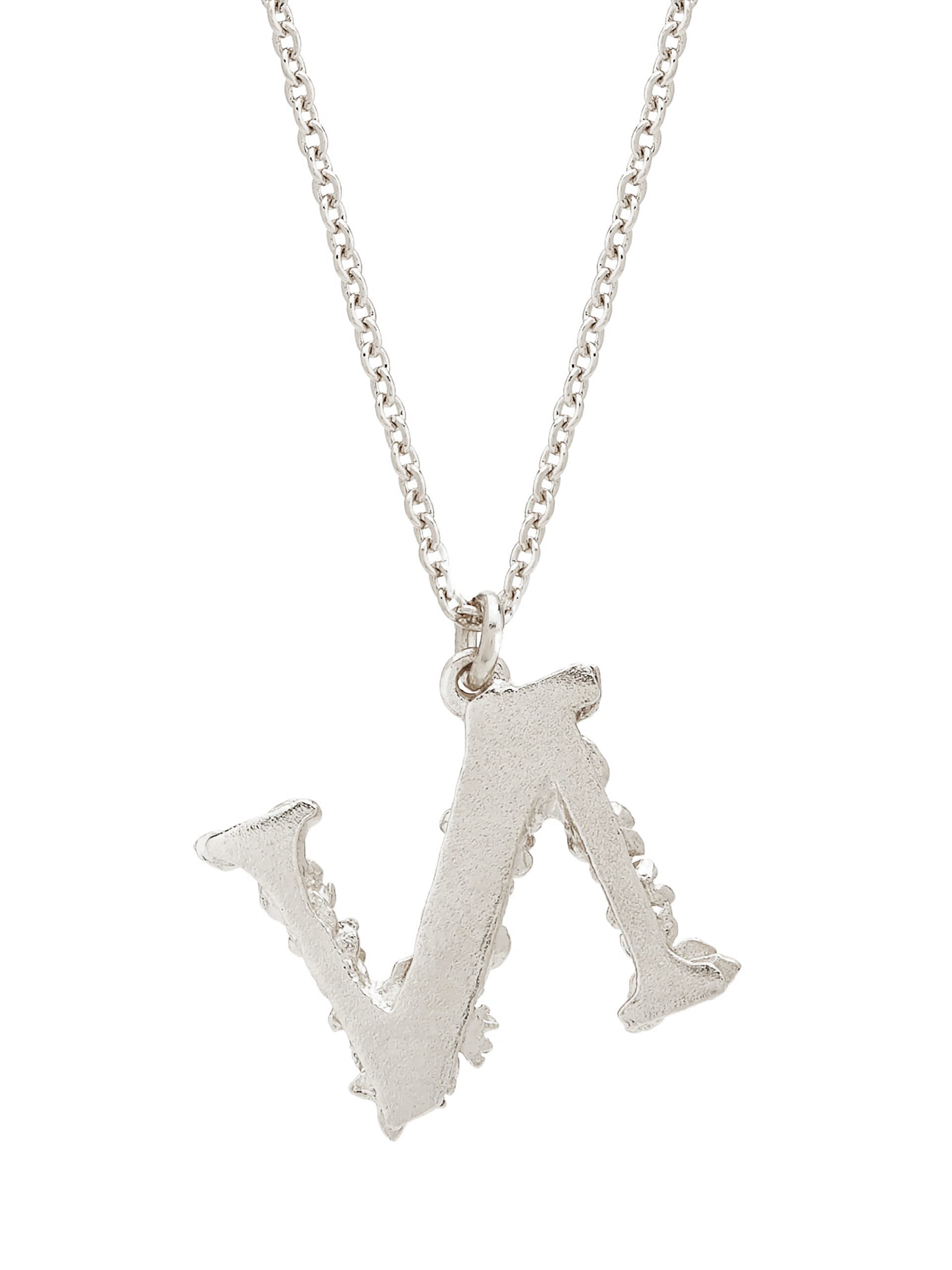 Floral Letter N Necklace - image 8 | silver