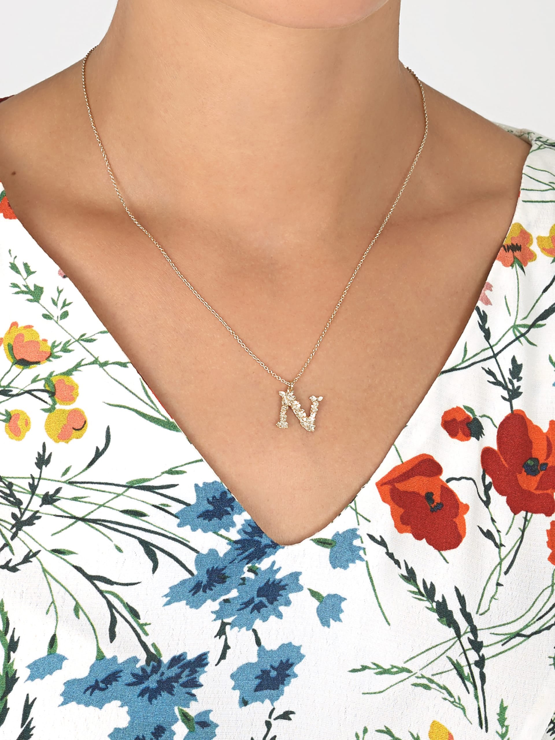 Floral Letter N Necklace - image 6
