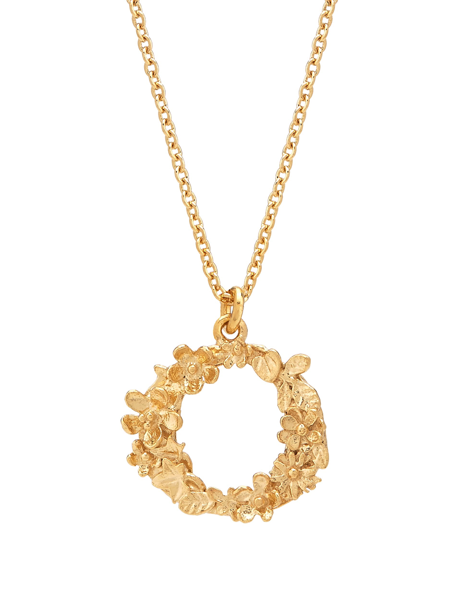 Floral Letter O Necklace - image 1 | gold plate