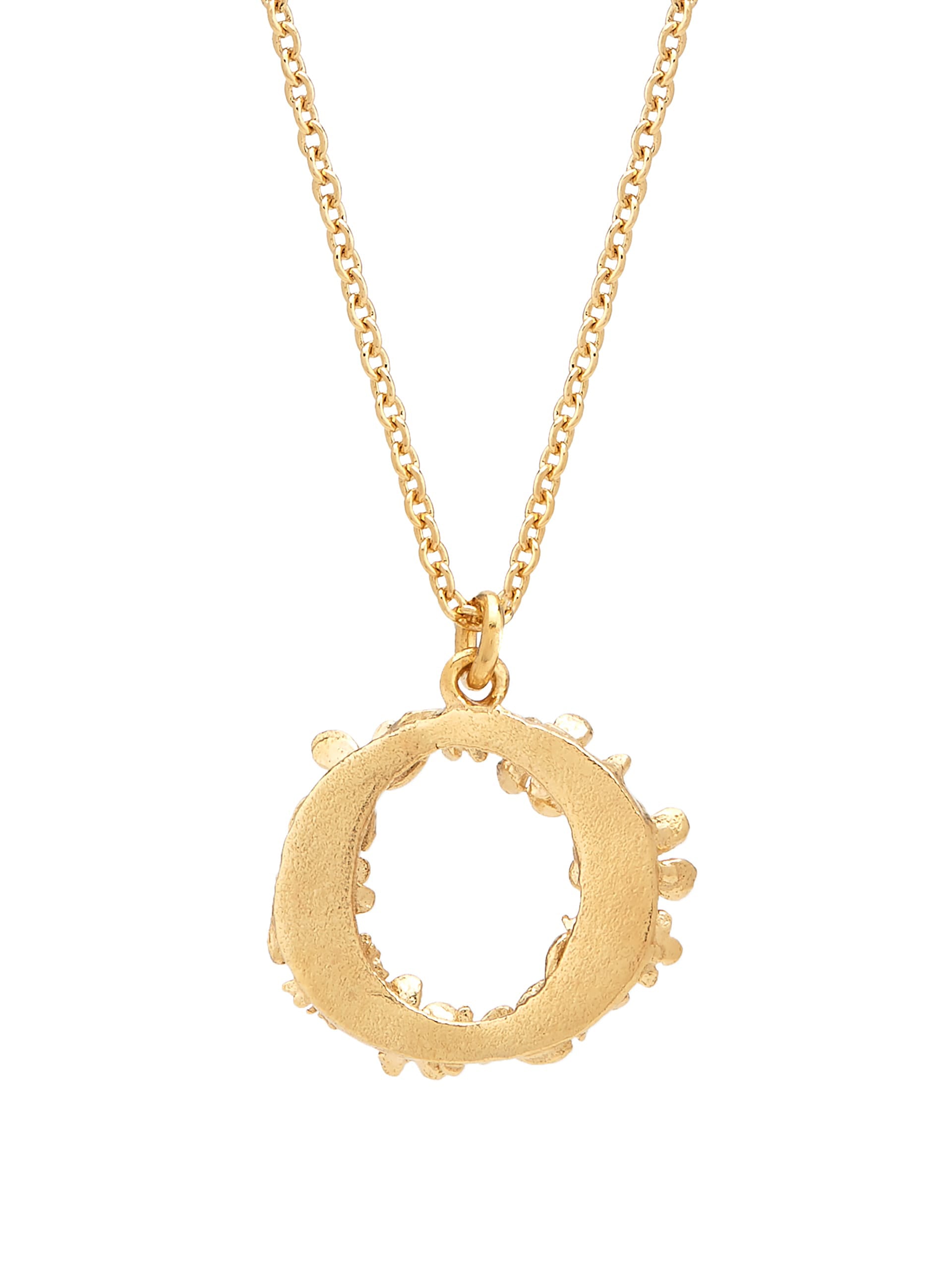 Floral Letter O Necklace - image 4 | gold plate