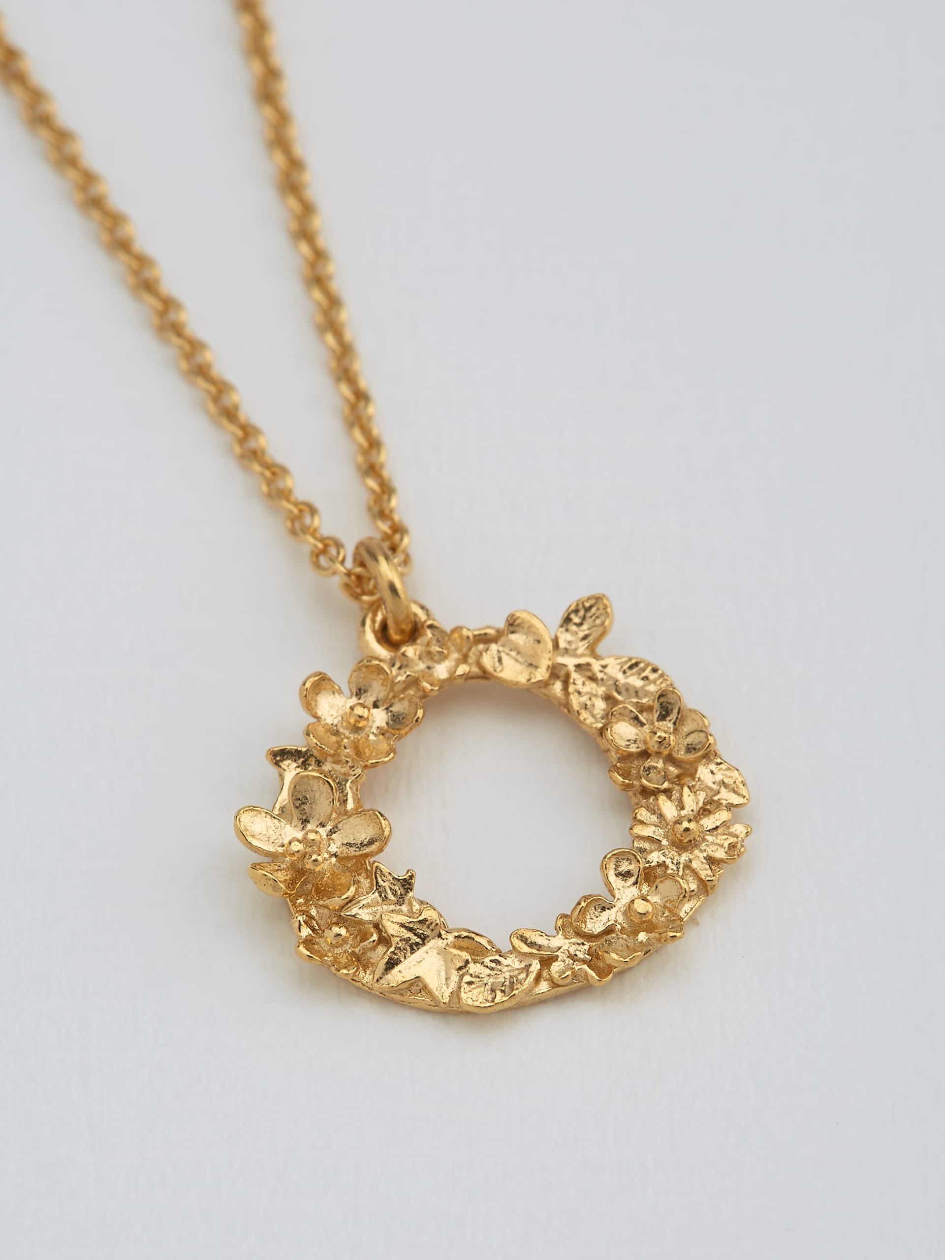 Floral Letter O Necklace - image 3 | gold plate