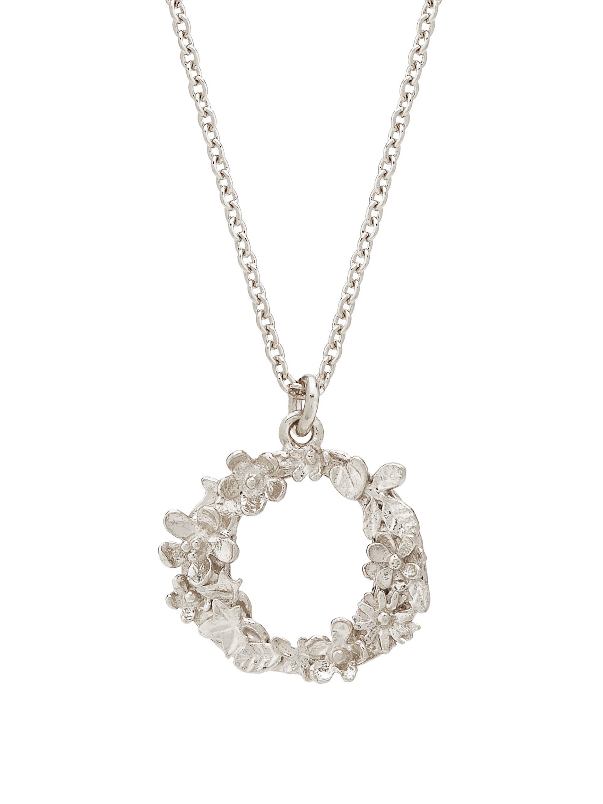 Floral Letter O Necklace - image 5 | silver