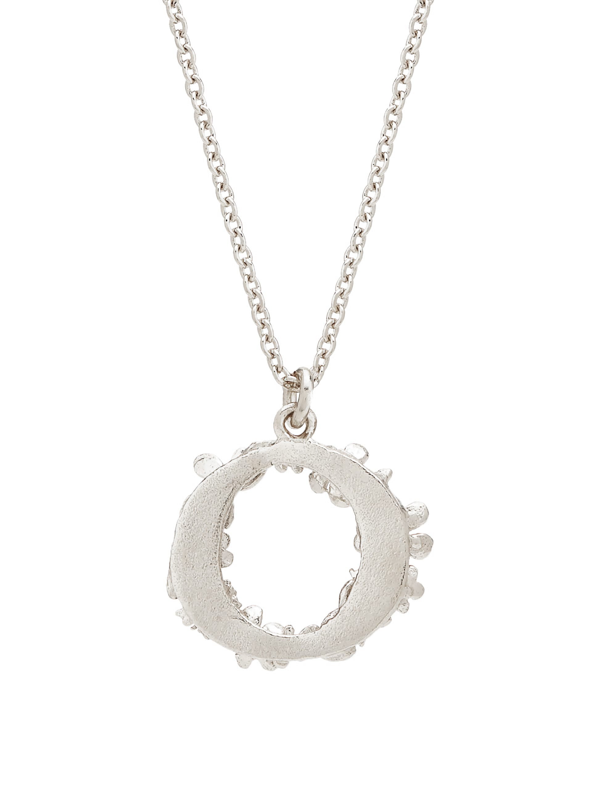 Floral Letter O Necklace - image 8 | silver