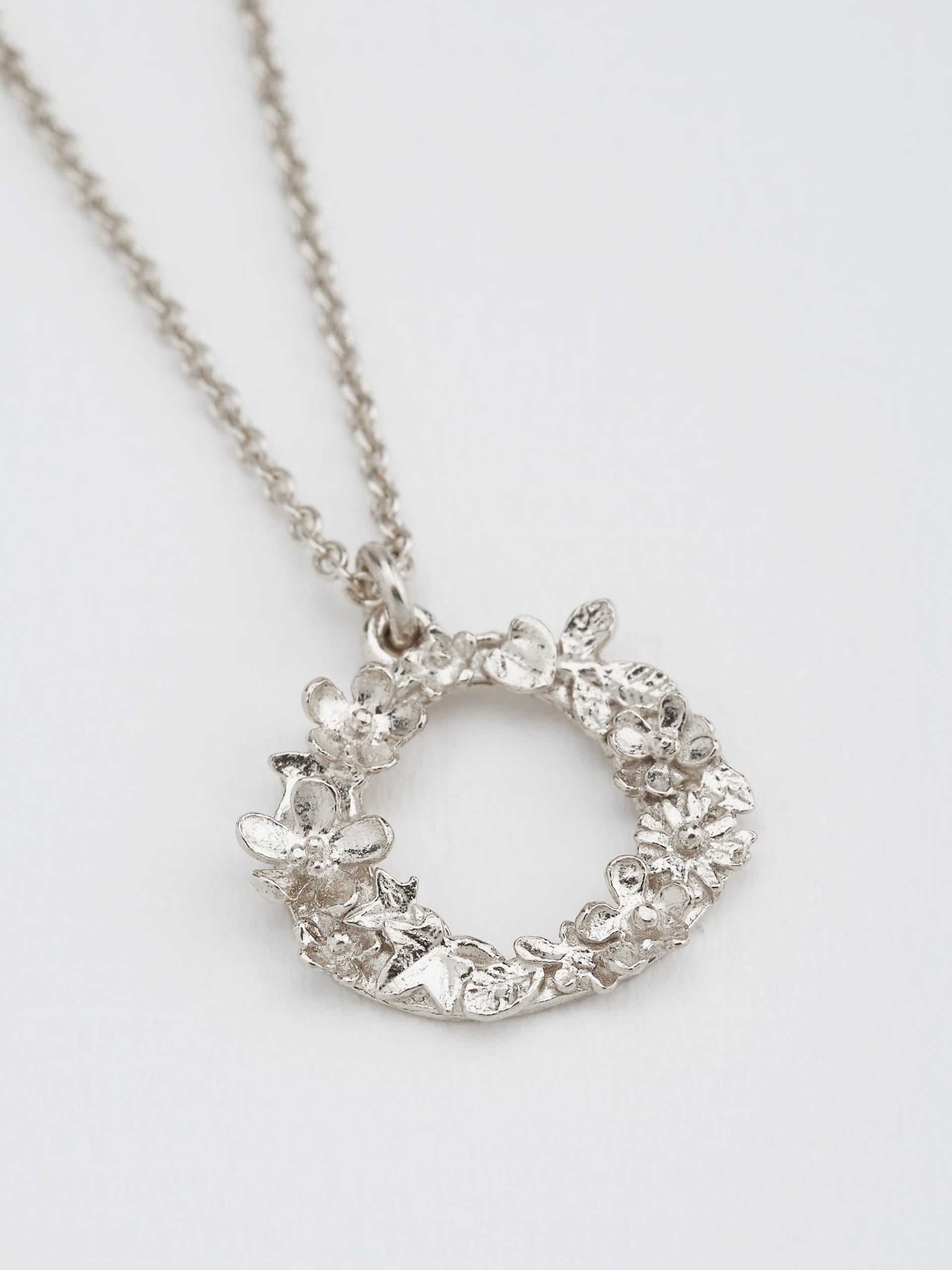Floral Letter O Necklace - image 7 | silver