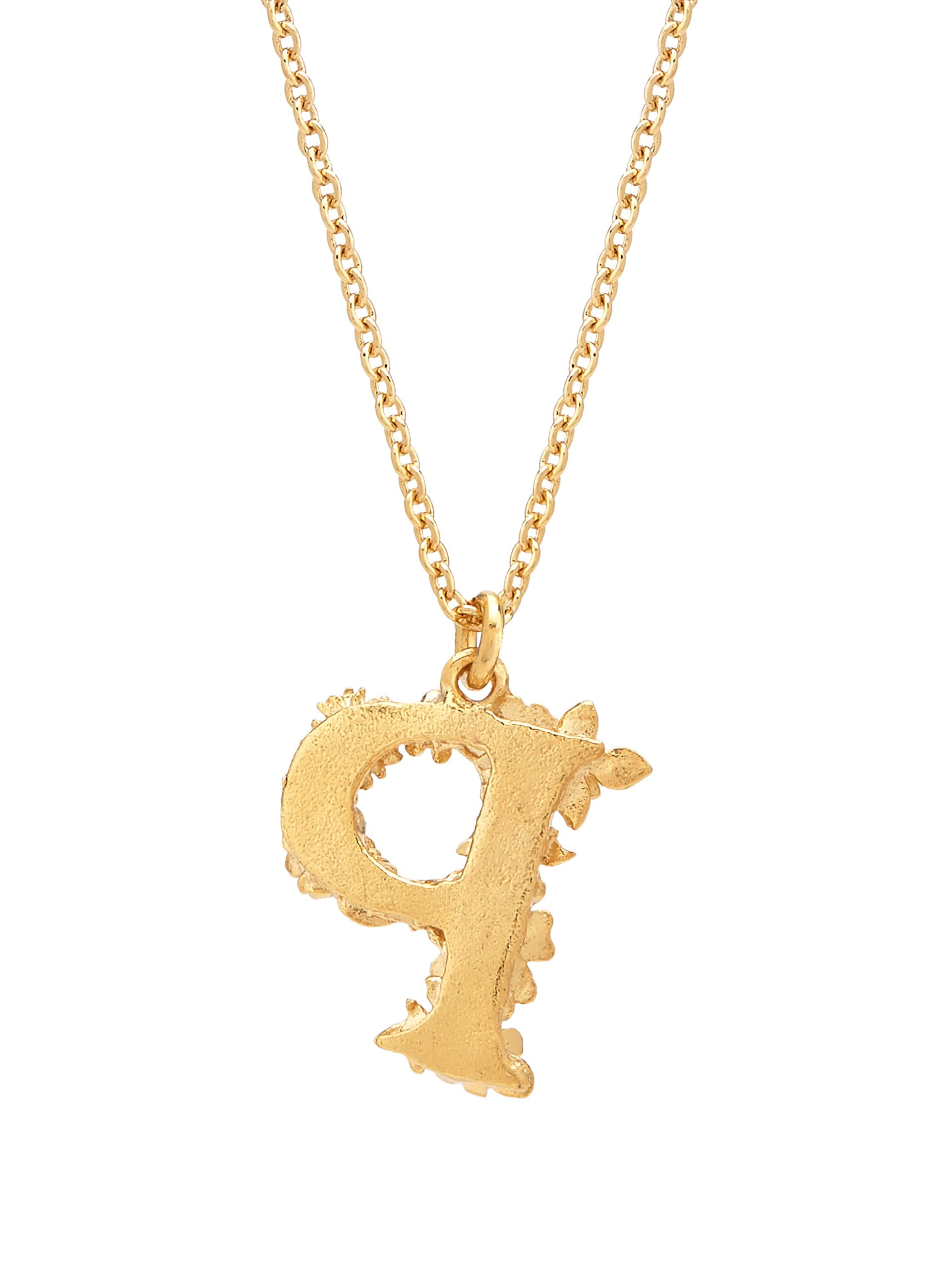 Floral Letter P Necklace - image 4 | gold plate