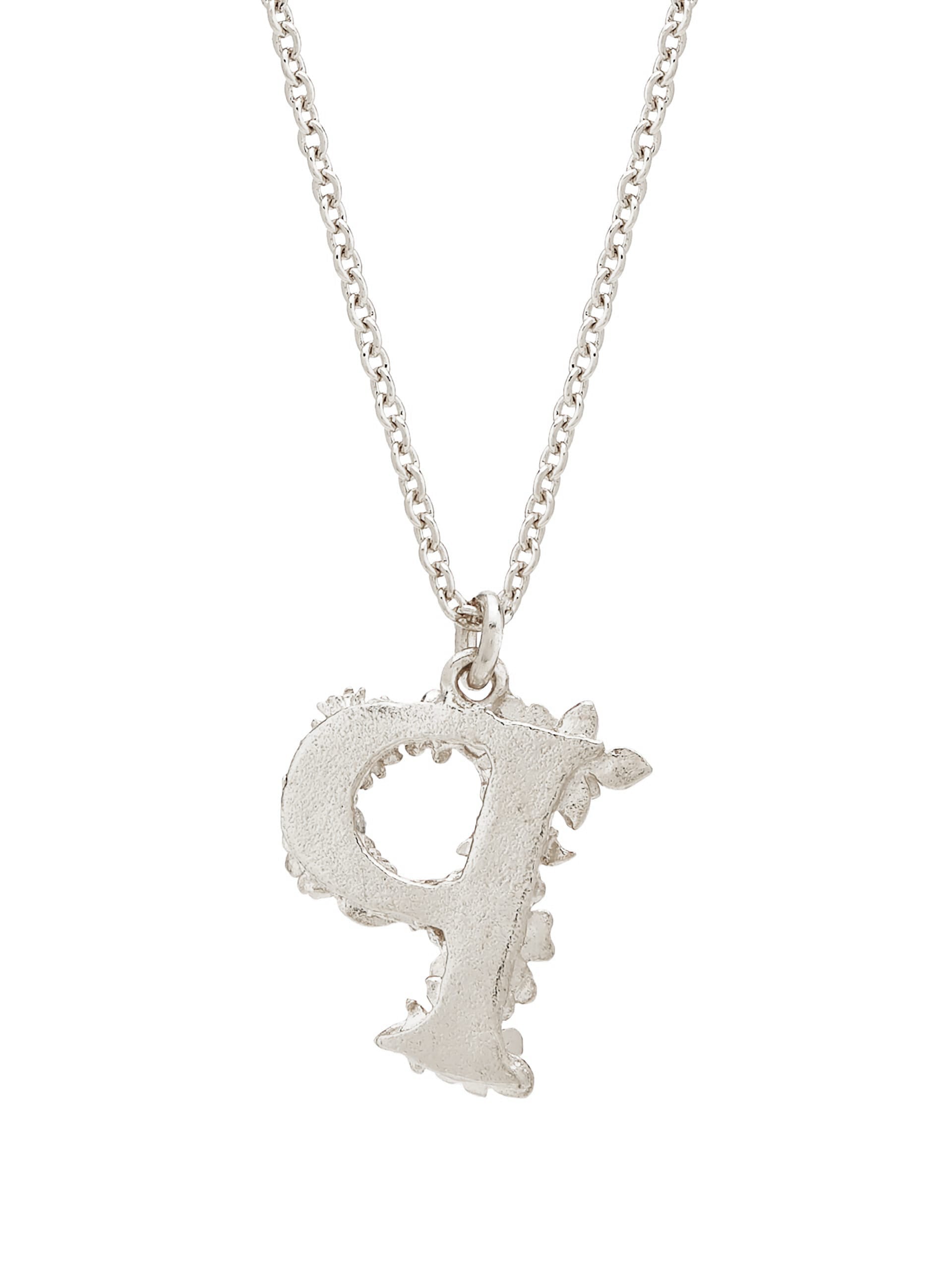 Floral Letter P Necklace - image 8 | silver
