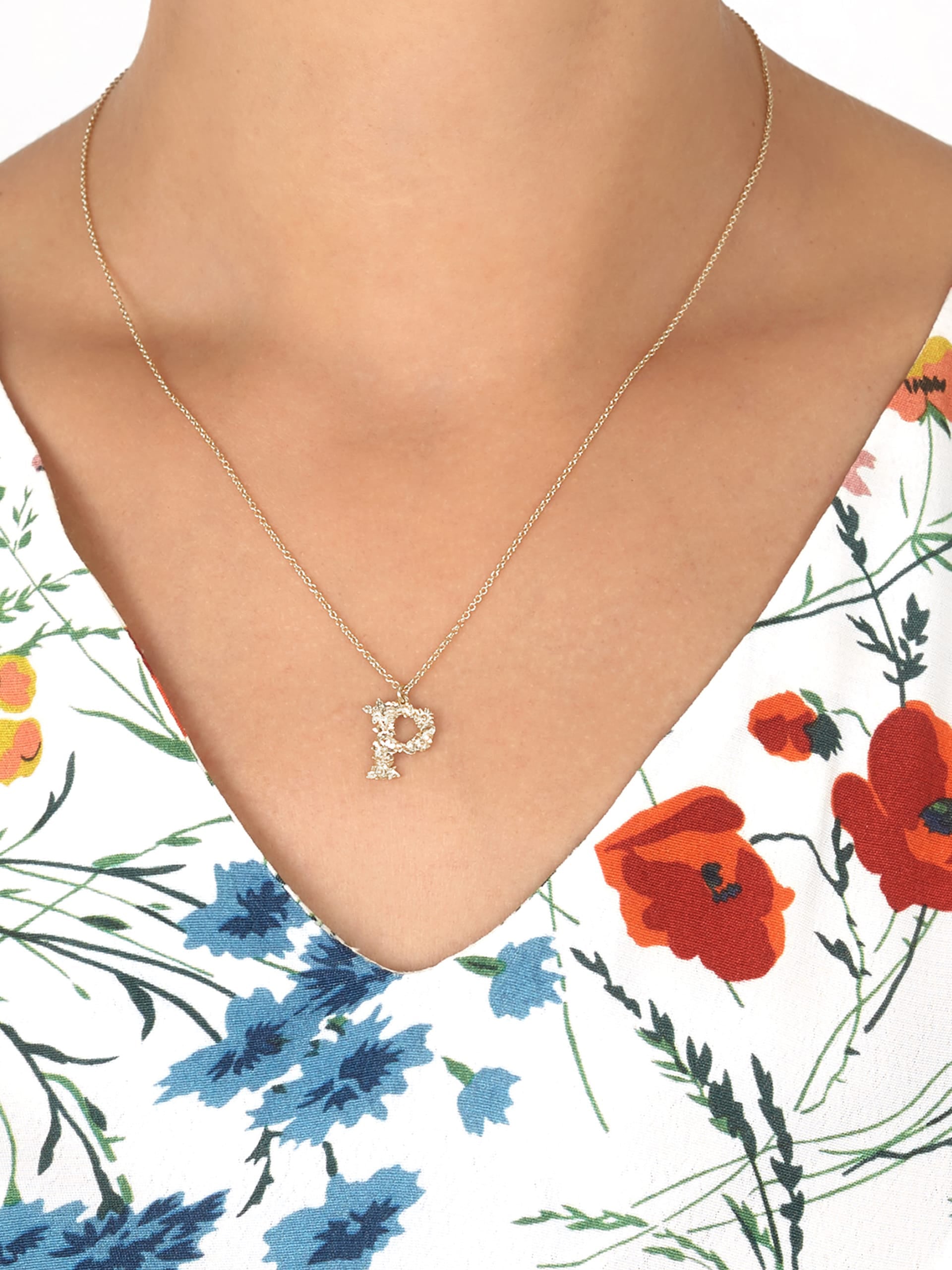 Floral Letter P Necklace - image 6
