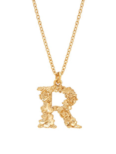 Floral Letter R Necklace