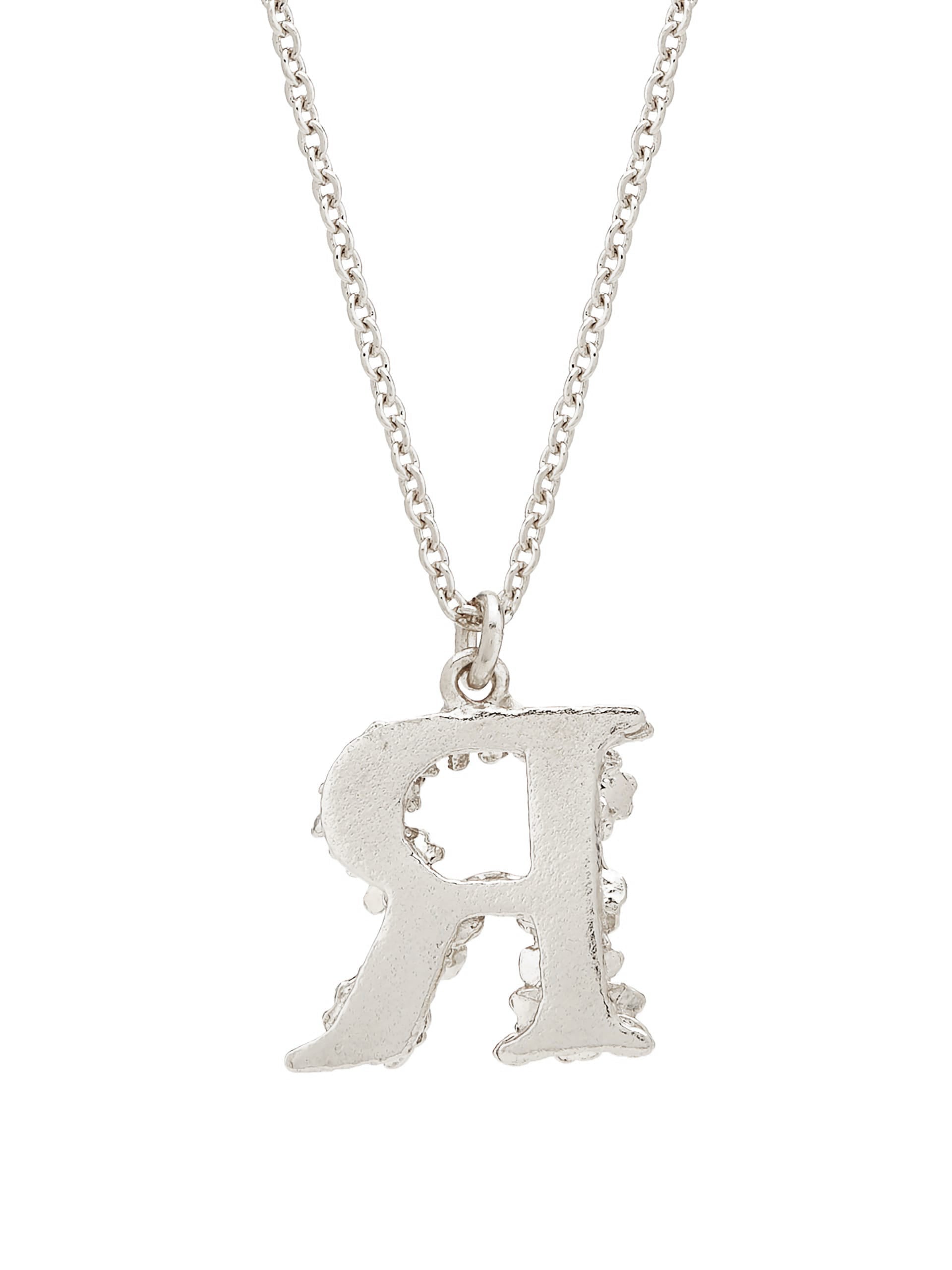 Floral Letter R Necklace - image 8 | silver