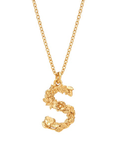 Floral Letter S Necklace