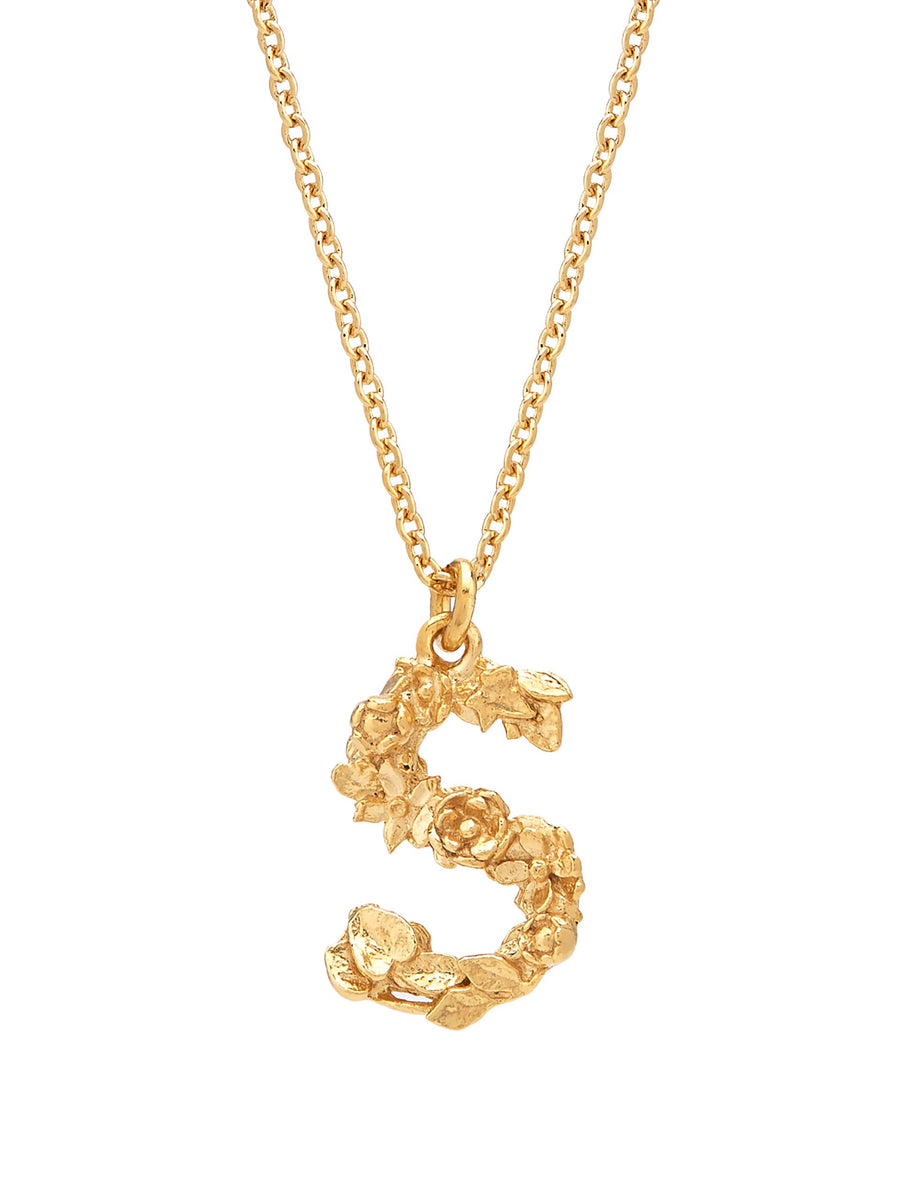Floral Letter S Necklace