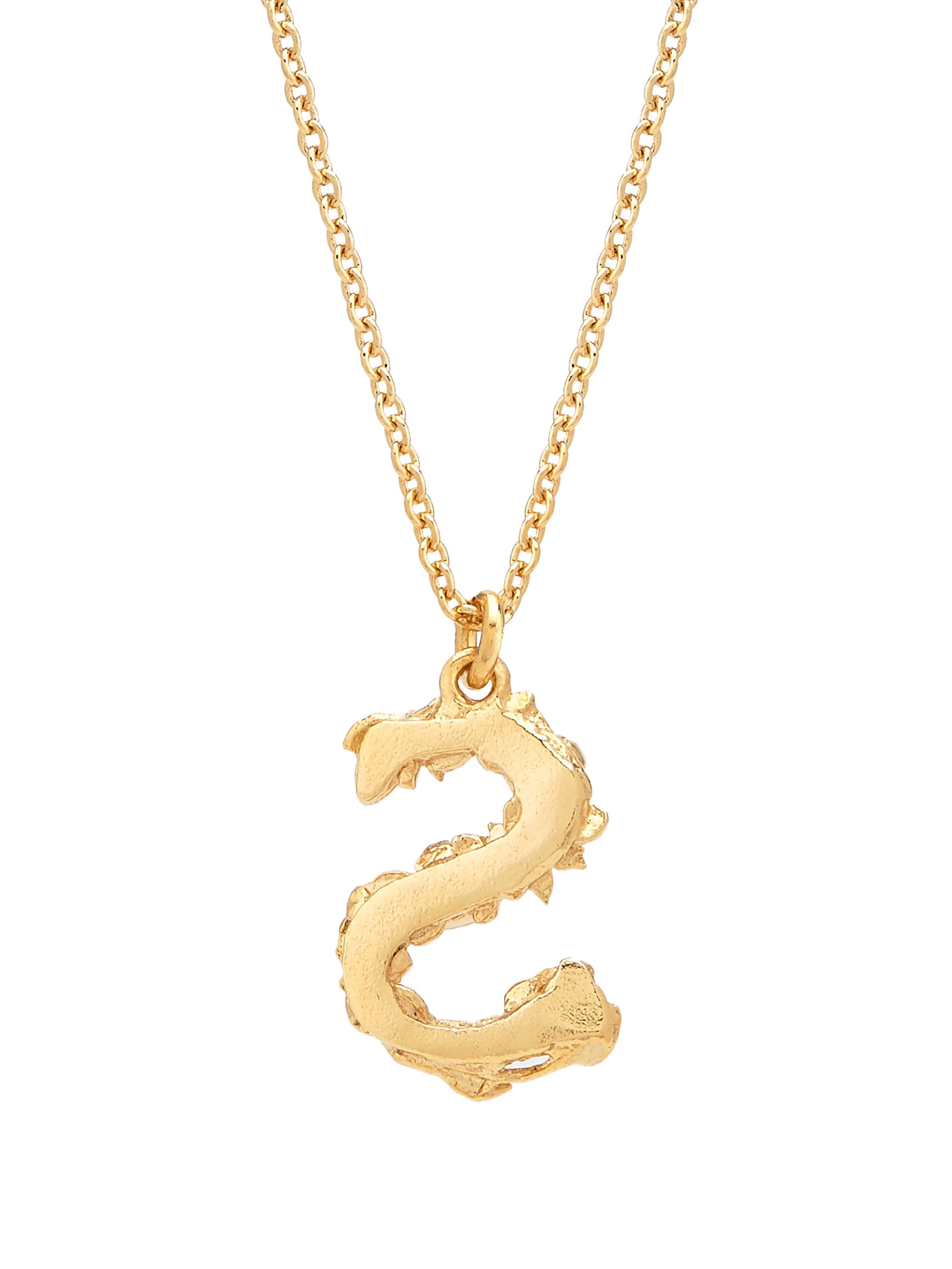 Floral Letter S Necklace - image 4 | gold plate