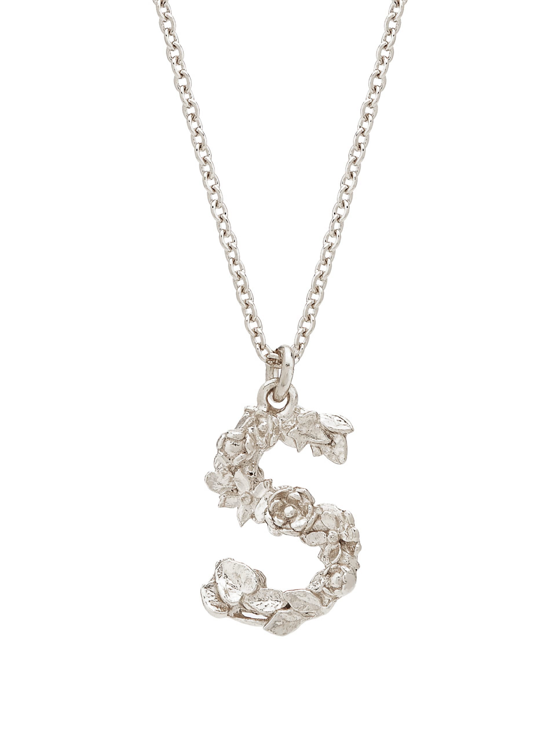 Floral Letter S Necklace - image 5 | silver