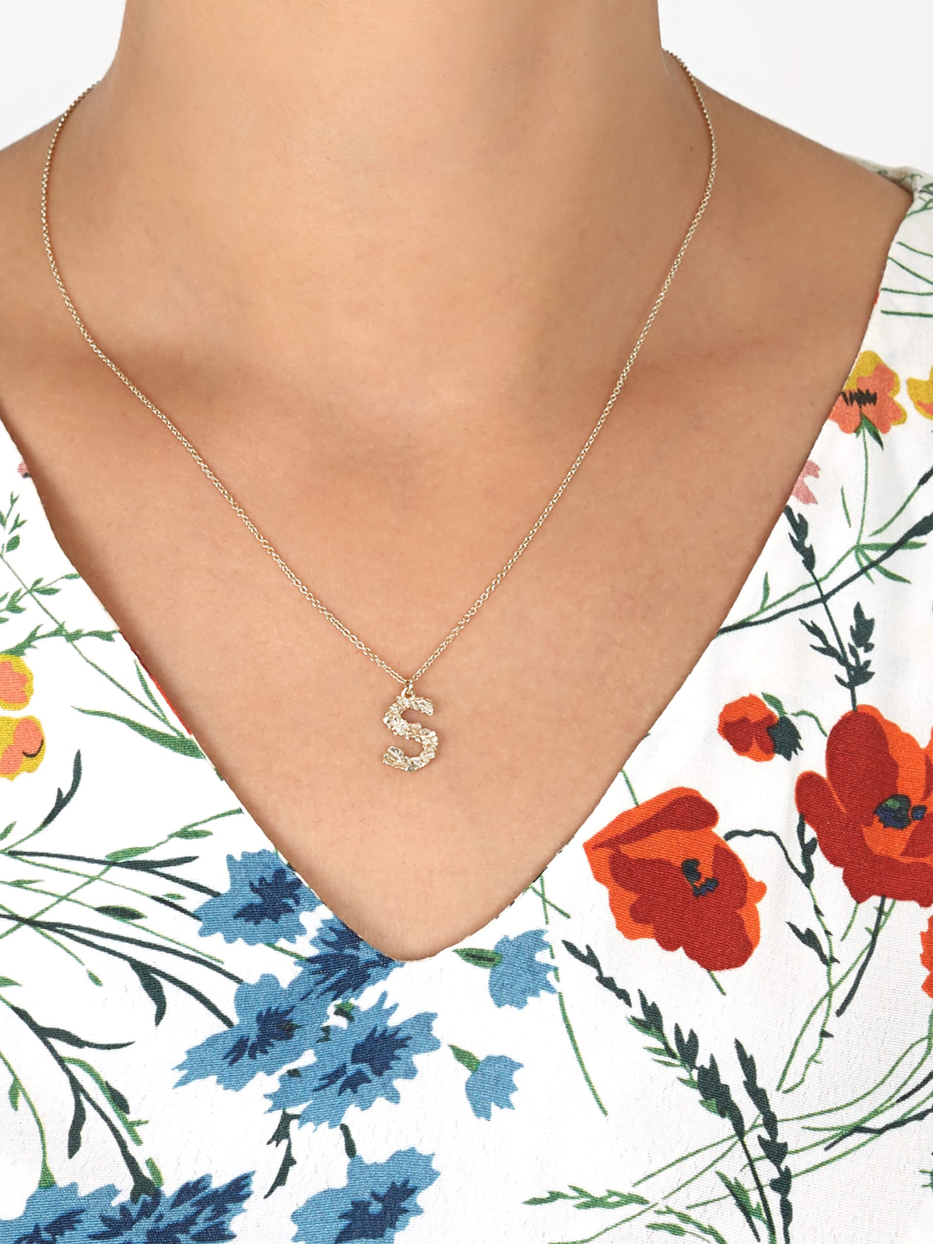 Floral Letter S Necklace - image 6