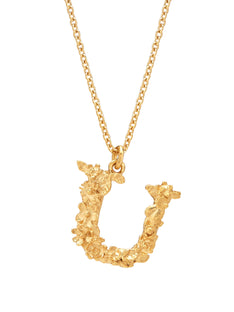 Floral Letter U Necklace