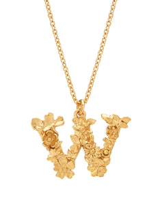 Floral Letter W Necklace