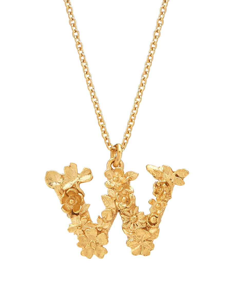Floral Letter W Necklace