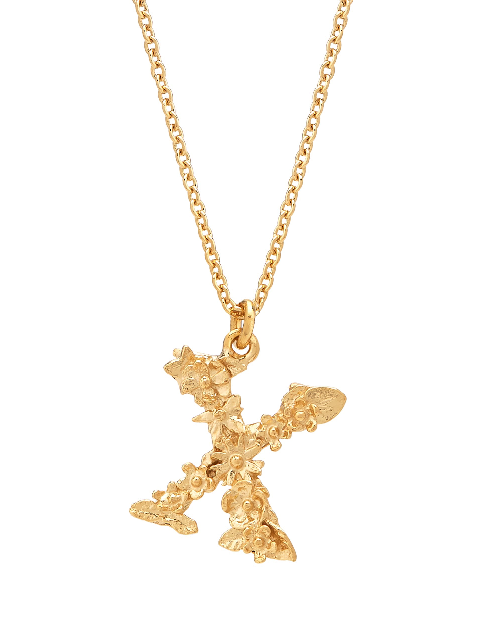 Floral Letter X Necklace - image 1 | gold plate