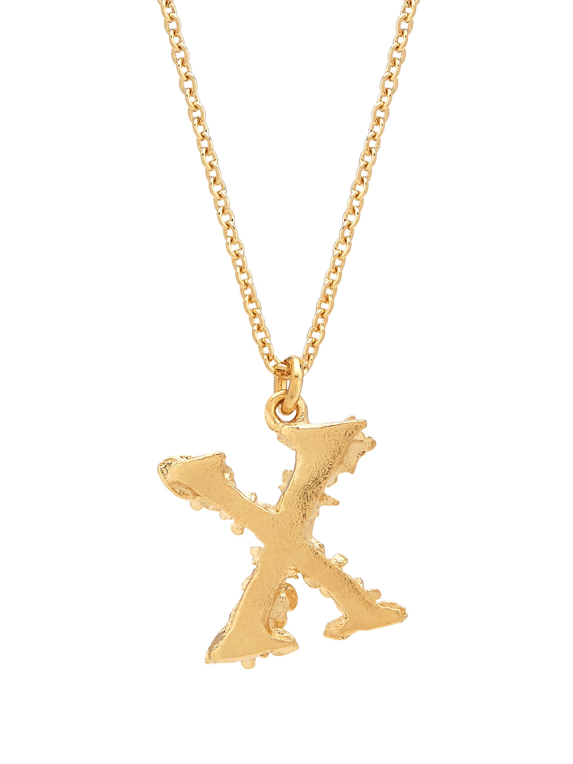 Floral Letter X Necklace - image 4 | gold plate
