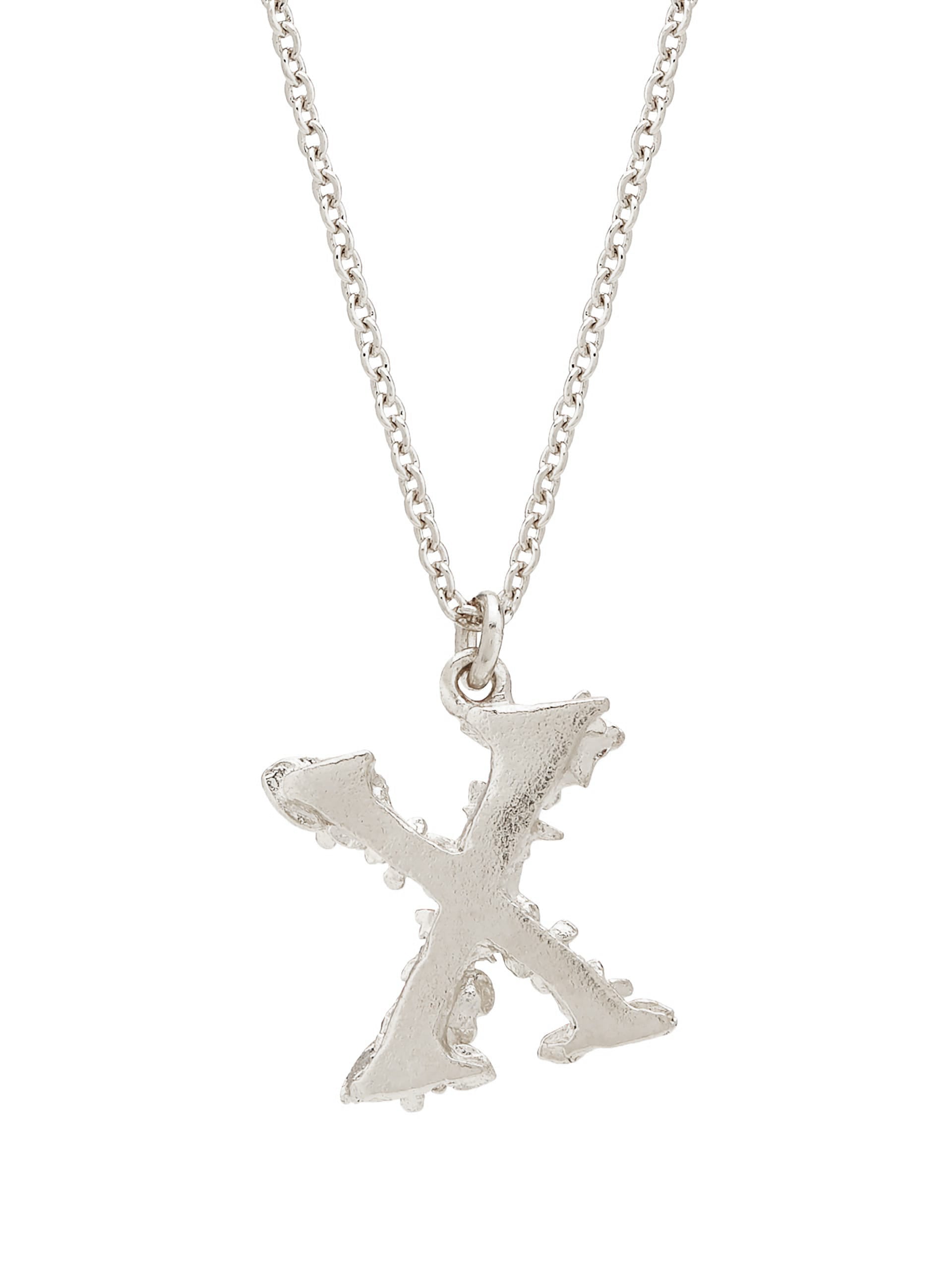 Floral Letter X Necklace - image 8 | silver