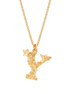 Floral Letter Y Necklace