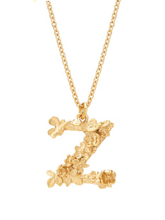 Floral Letter Z Necklace