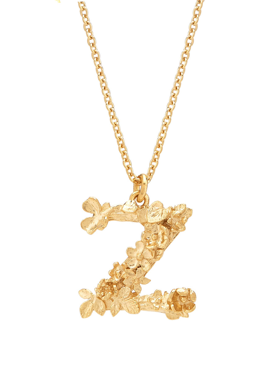 Floral Letter Z Necklace