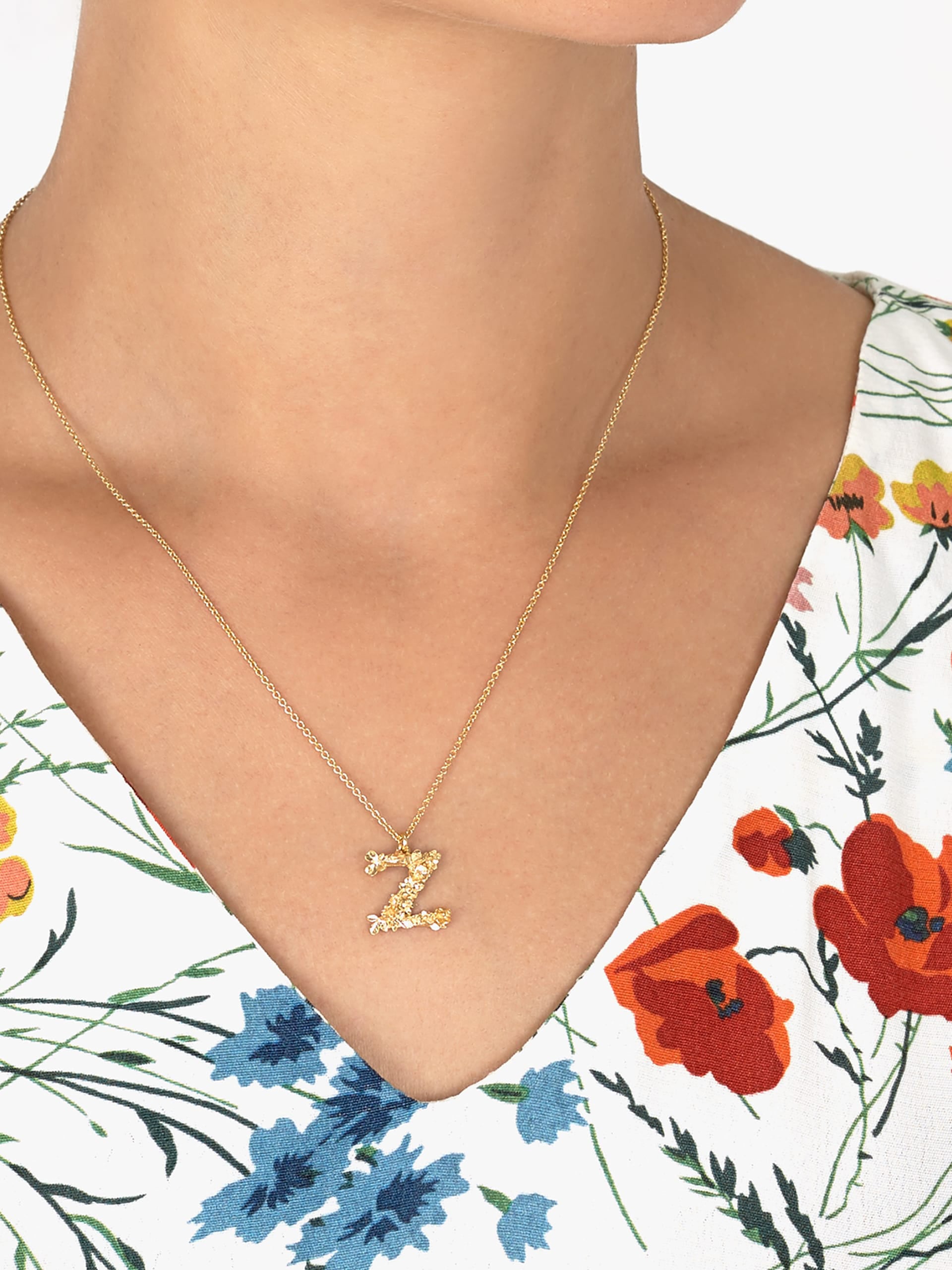 Floral Letter Z Necklace - image 2