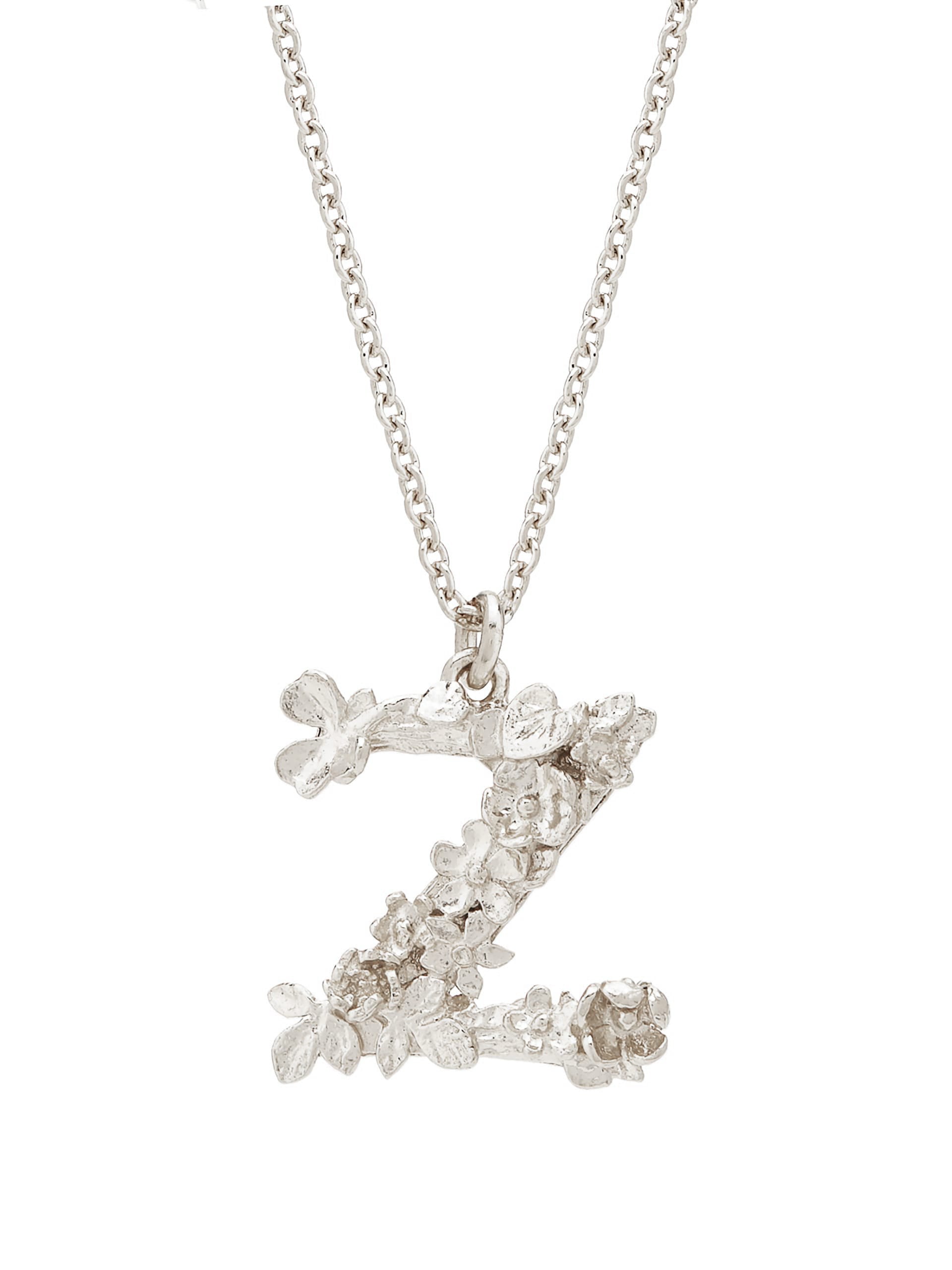Floral Letter Z Necklace - image 5 | silver