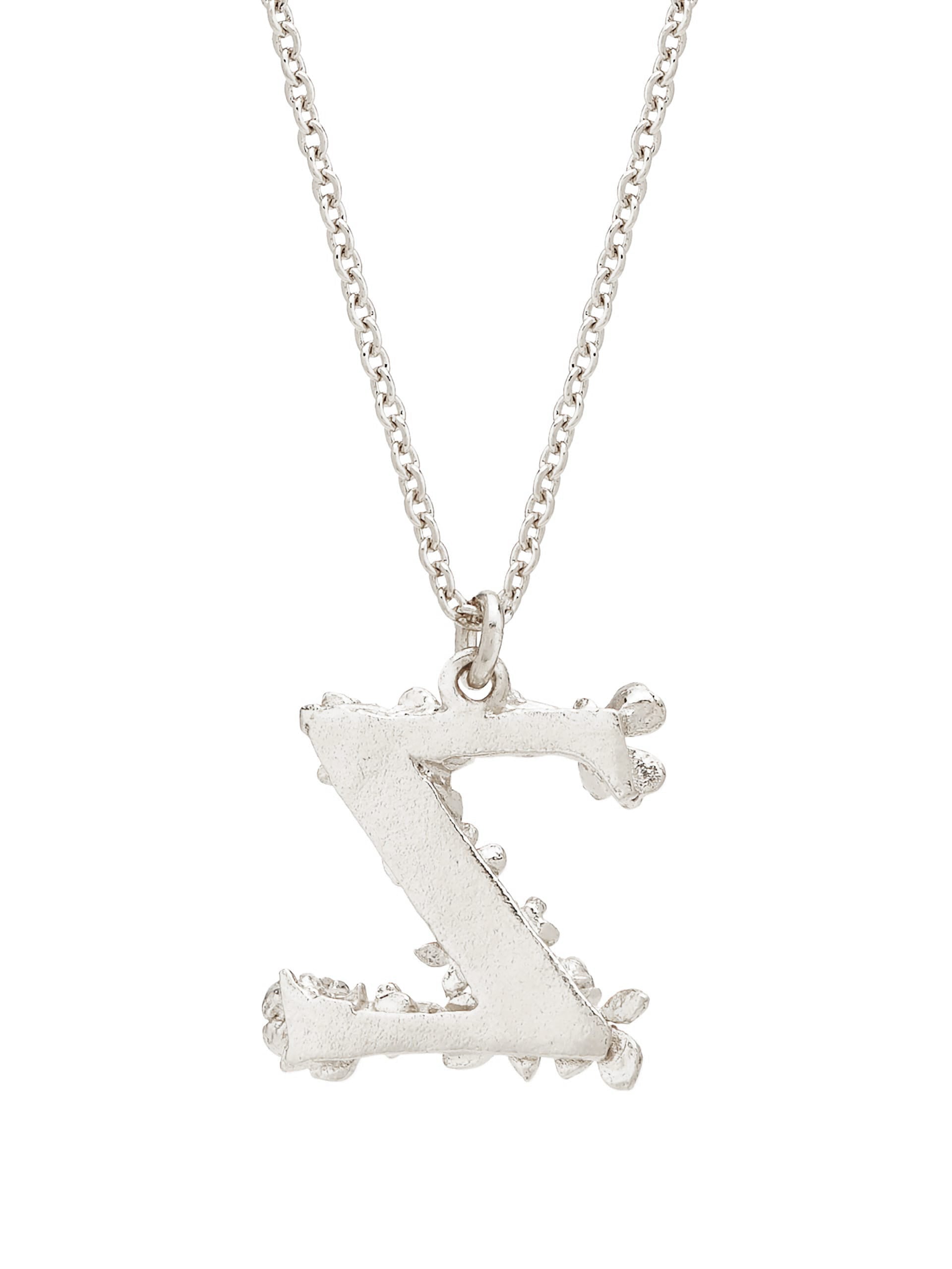 Floral Letter Z Necklace - image 8 | silver