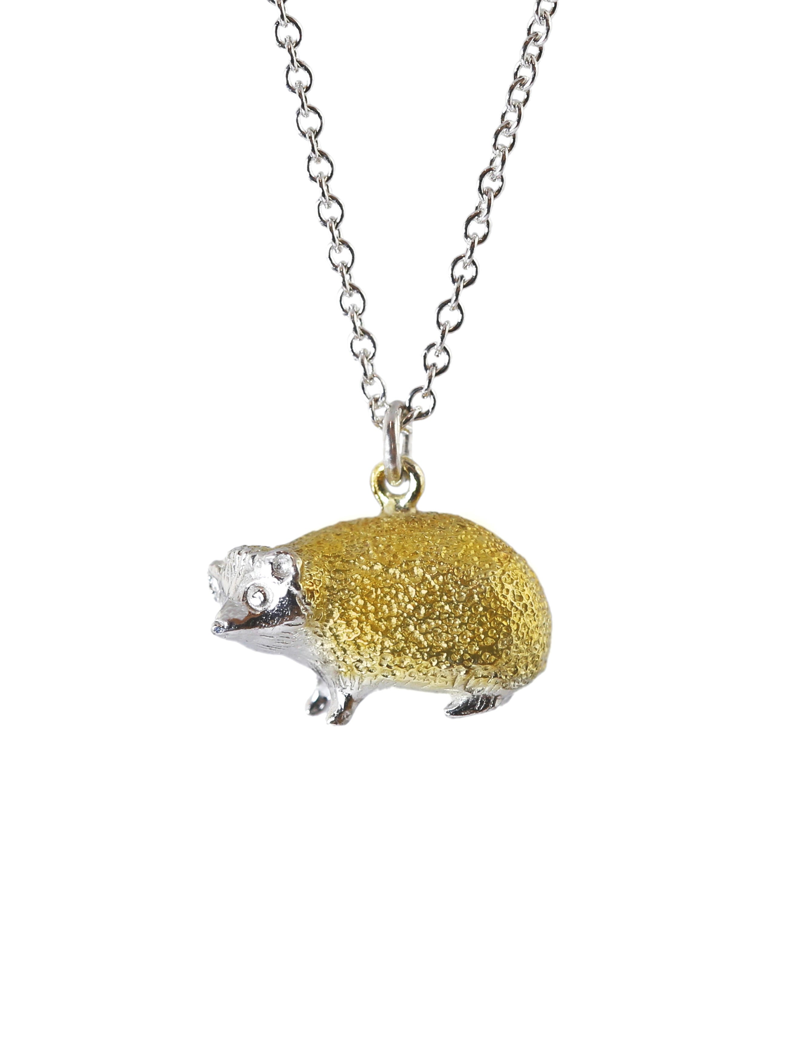 Hedgehog Necklace - Friends of the Earth - image 1 | silver & gold plate