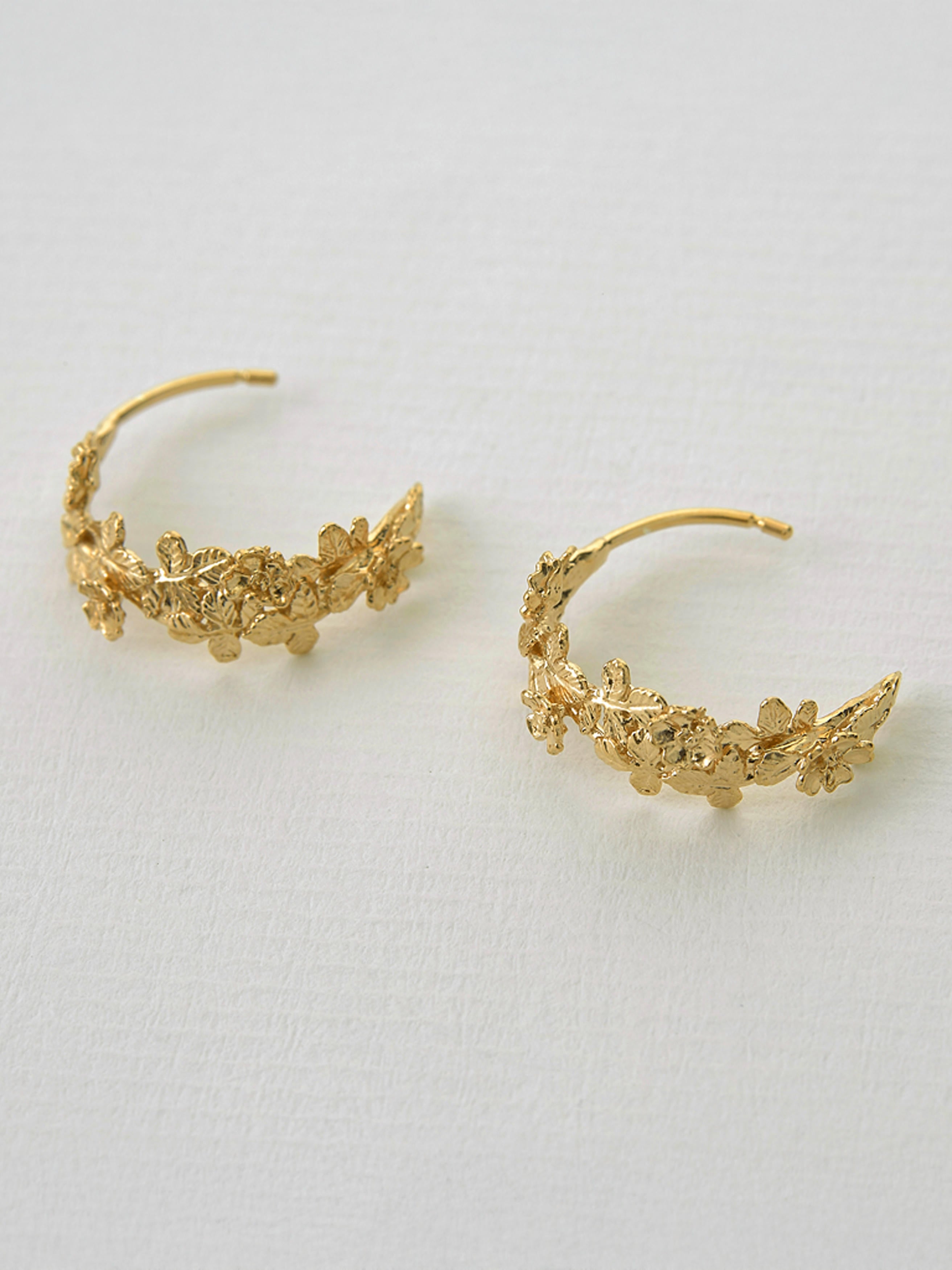 Wildrose Wide Hoop Earrings – Alex Monroe