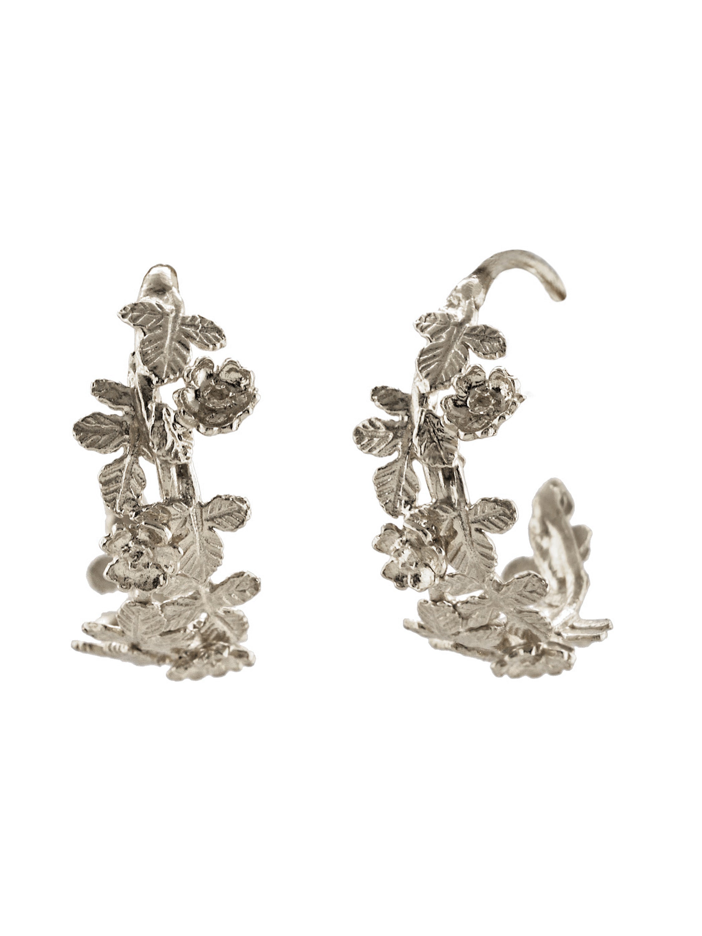 Wildrose Wide Hoop Earrings - image 4 | silver
