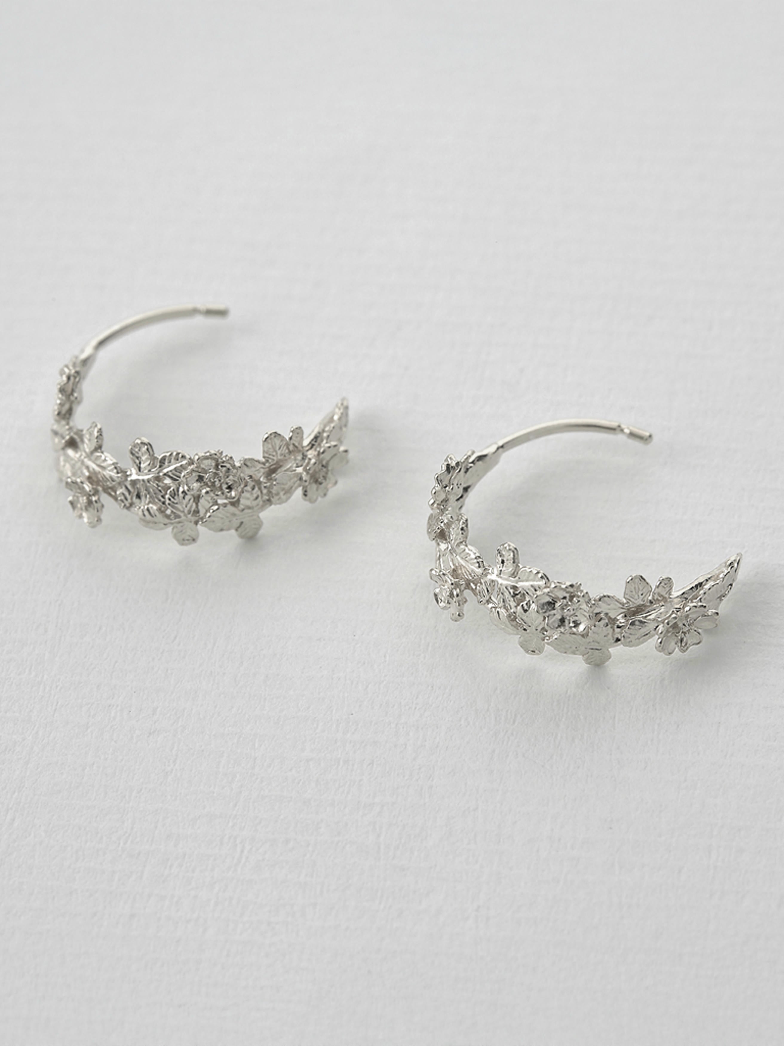 Wildrose Wide Hoop Earrings - image 5 | silver