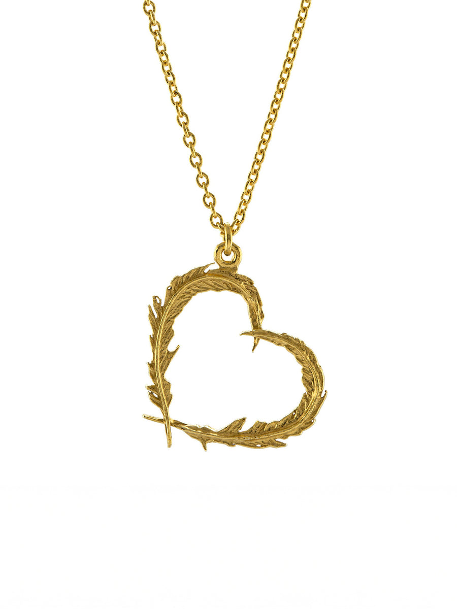Delicate Feather Heart Necklace