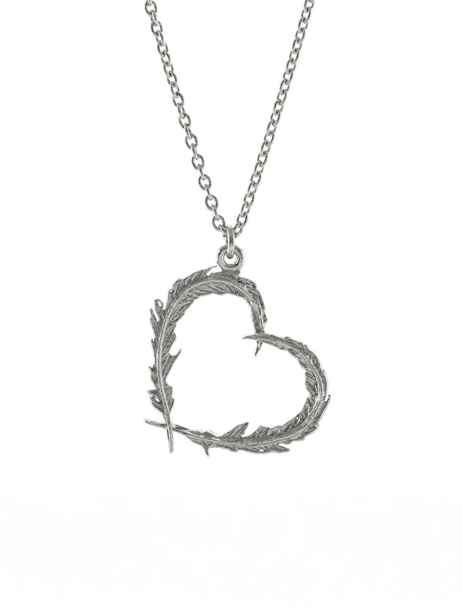 Delicate Feather Heart Necklace