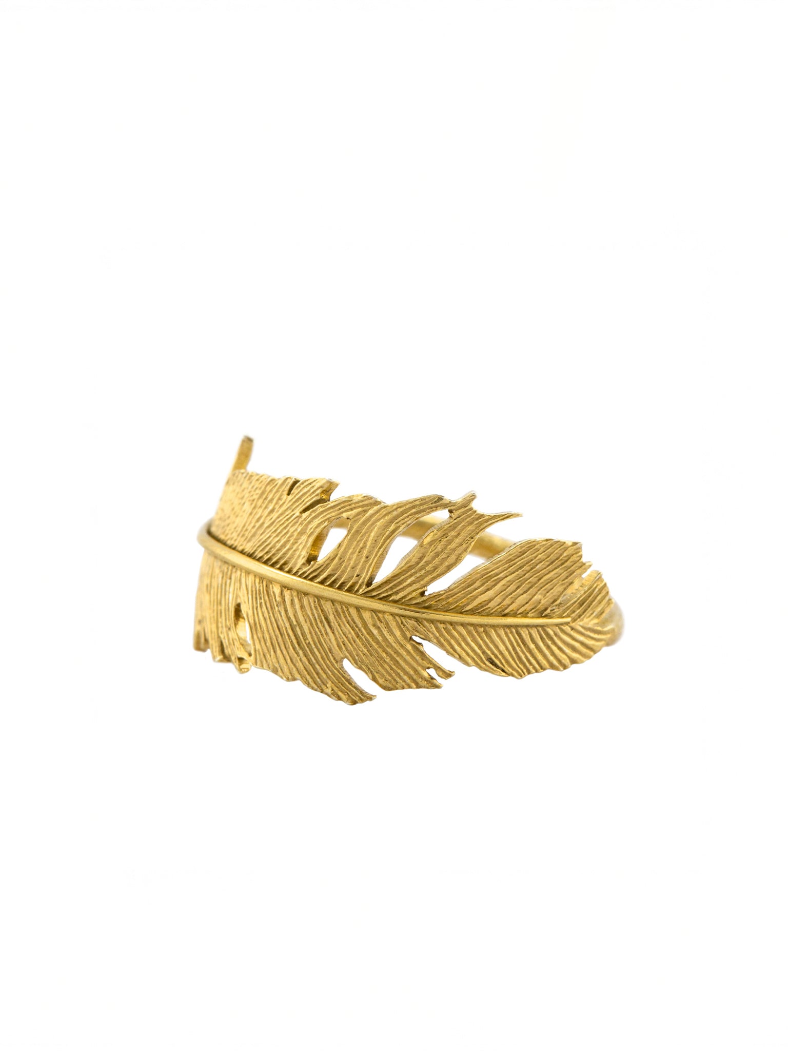 Wrapped Feather Ring - image 5 | gold plate