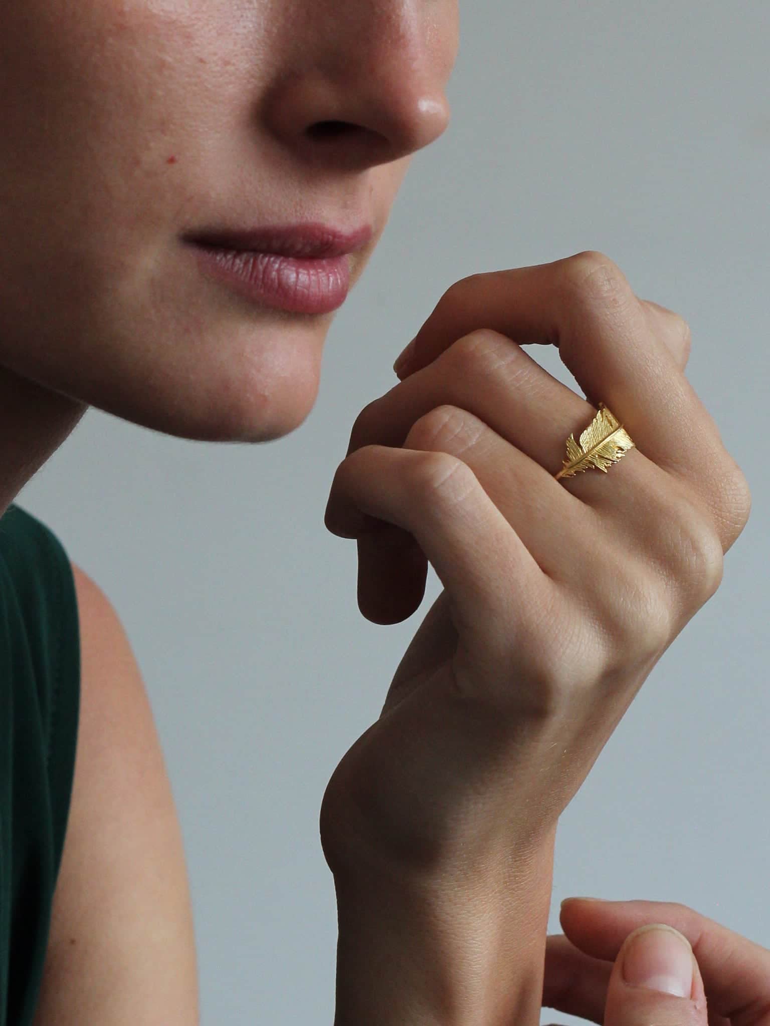Wrapped Feather Ring - image 2
