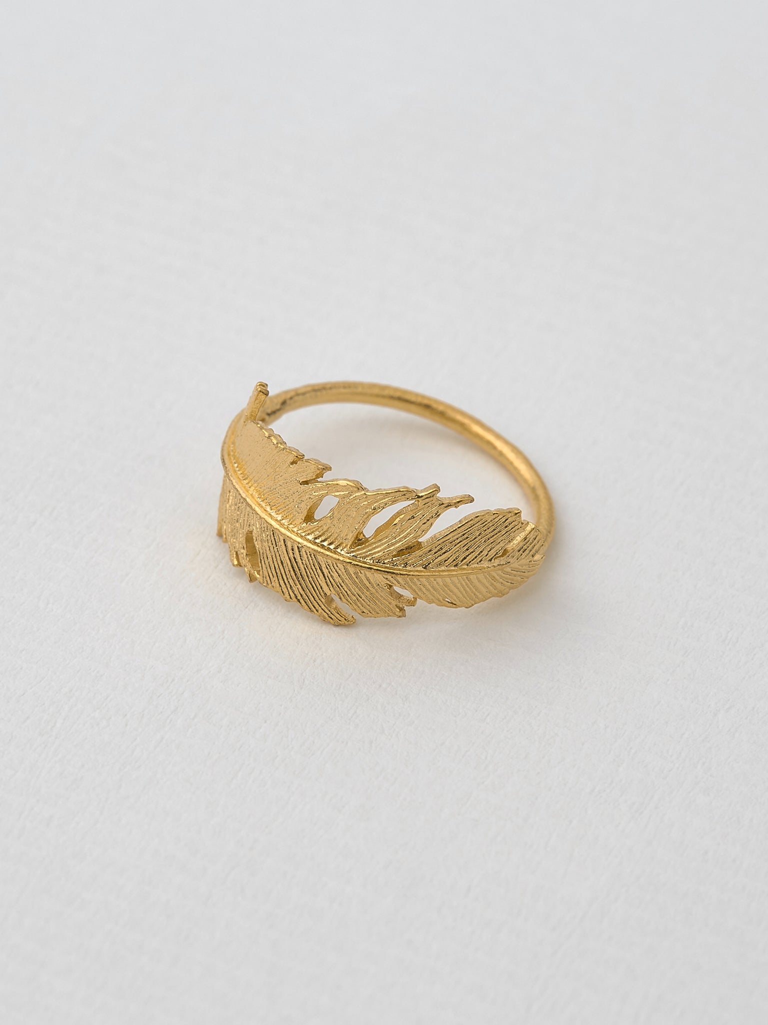 Wrapped Feather Ring - image 4 | gold plate