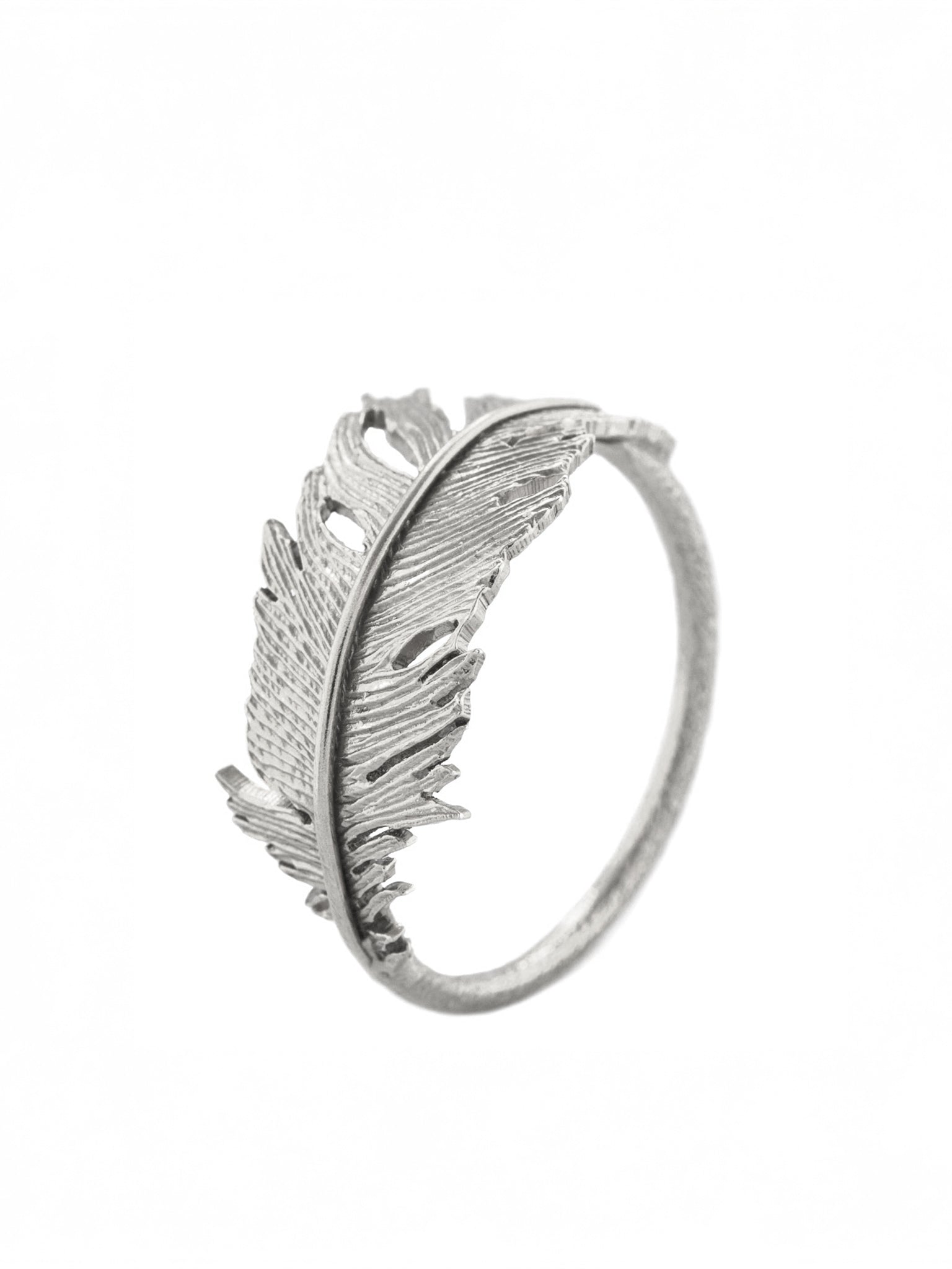Wrapped Feather Ring - image 6 | silver